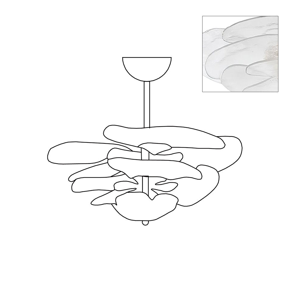 Petals Gold Murano Chandelier - 20-lights ∅ 39.4″ x H 21.7″Pink & GoldBlushlighting
