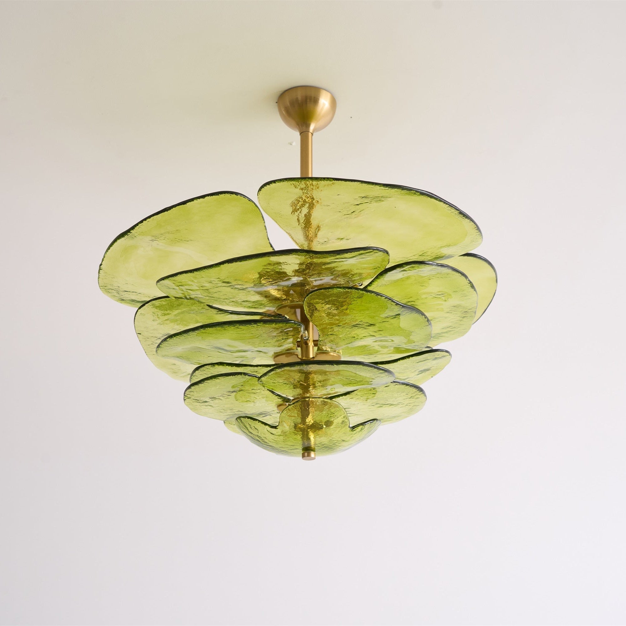 Petals Gold Murano Chandelier - 12-lights ∅ 26.3″ x H 11.4″Amber & GoldBlushlighting