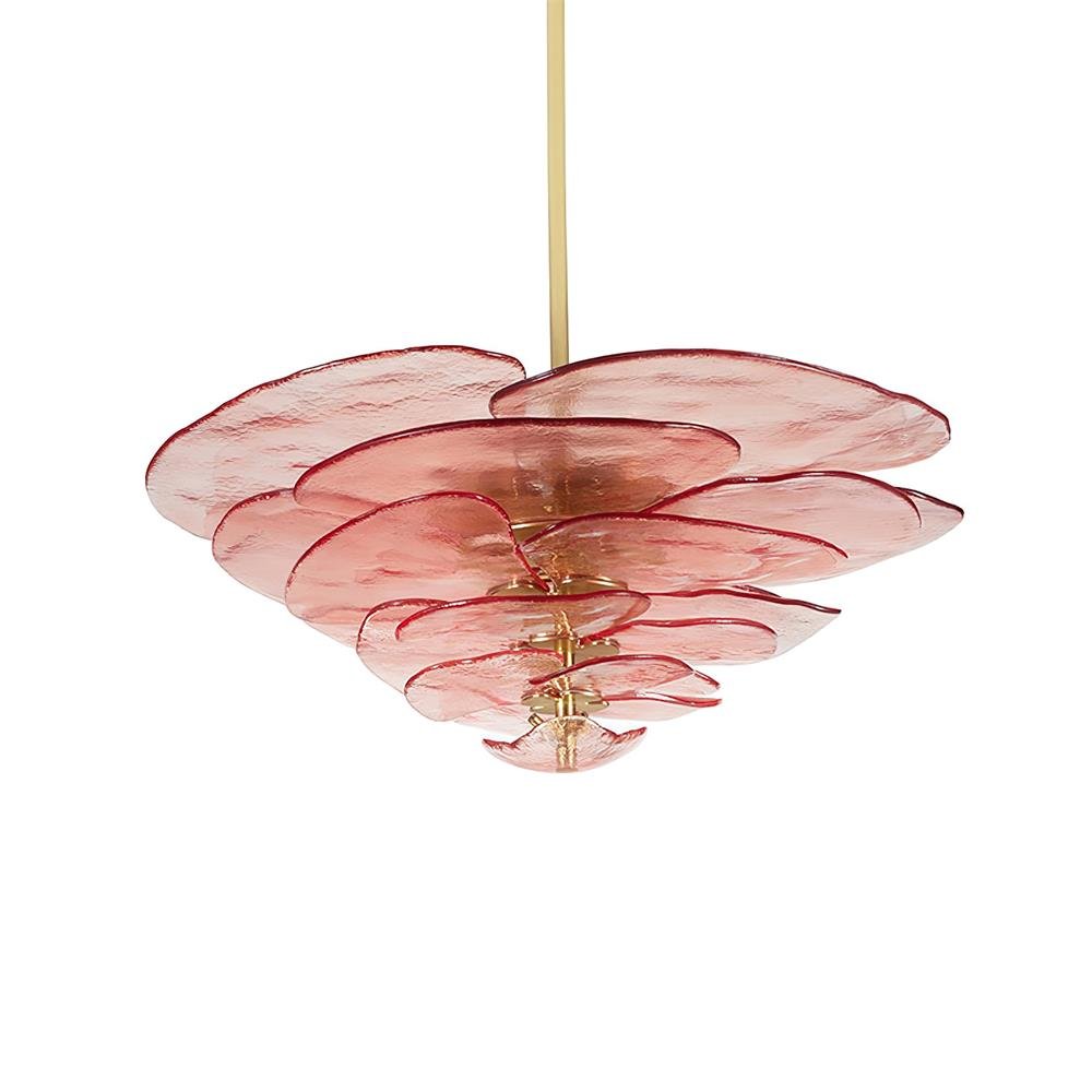 Petals Gold Murano Chandelier - 8-lights ∅ 21.6″ x H 8.6″Pink & GoldBlushlighting