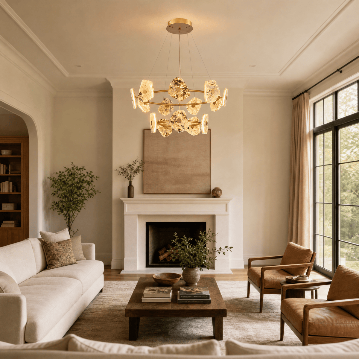 Petra Chandelier Modern Dining Room 39.4" D - Blushlighting