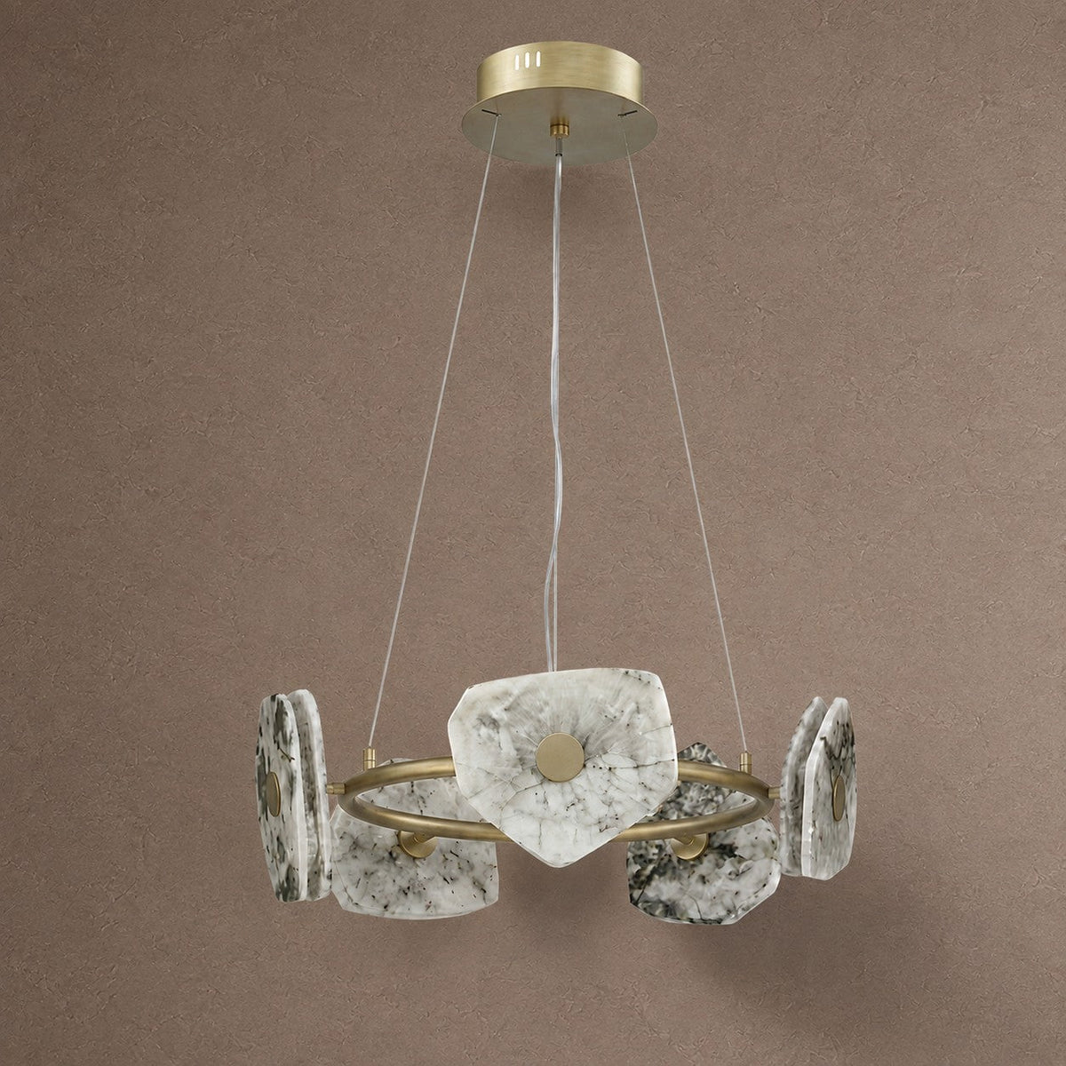 Petra Modern Natrual Stone Pendant Light - Ø23.6" × H7.9" (Ø60 × H20 cm)Blushlighting