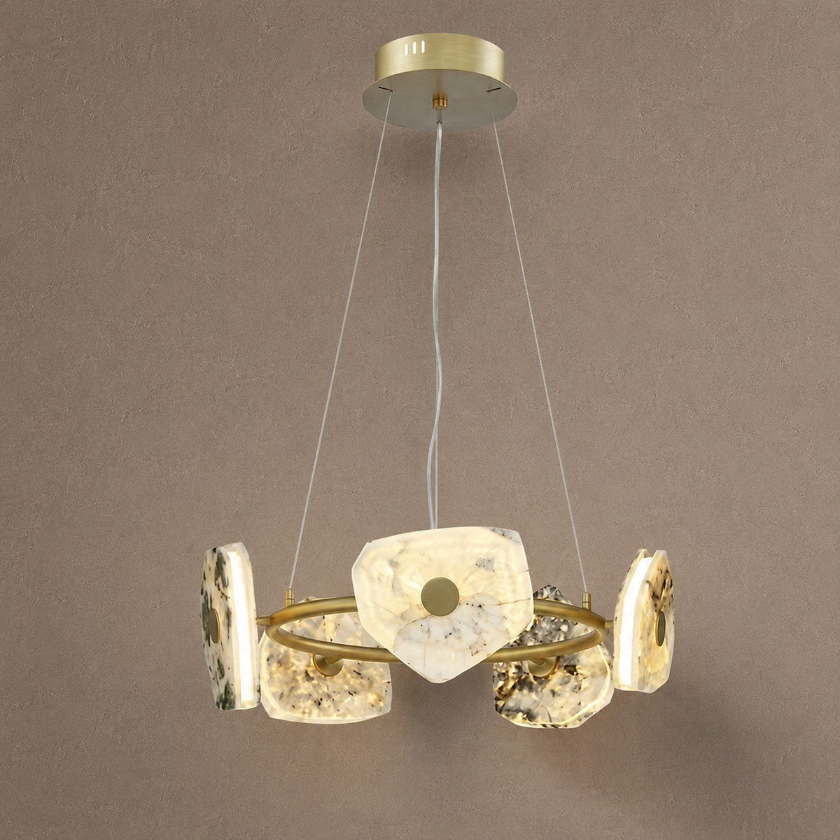 Petra Modern Natrual Stone Pendant Light - Ø23.6" × H7.9" (Ø60 × H20 cm)Blushlighting