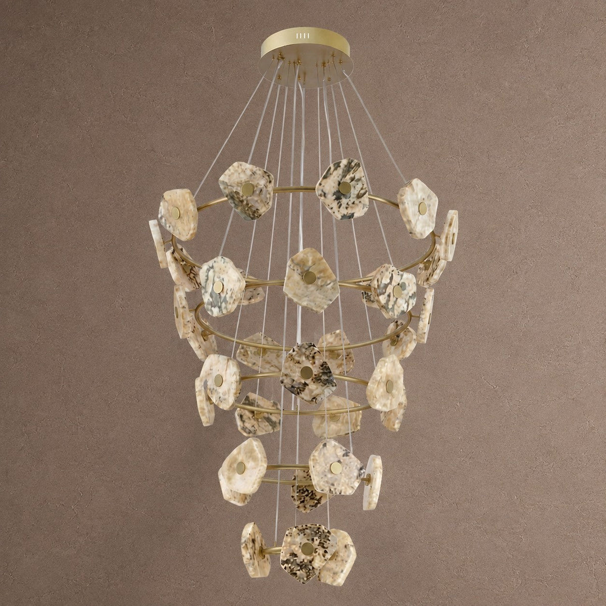 Petra Modern Natural Stone Cascading Chandelier - Blushlighting