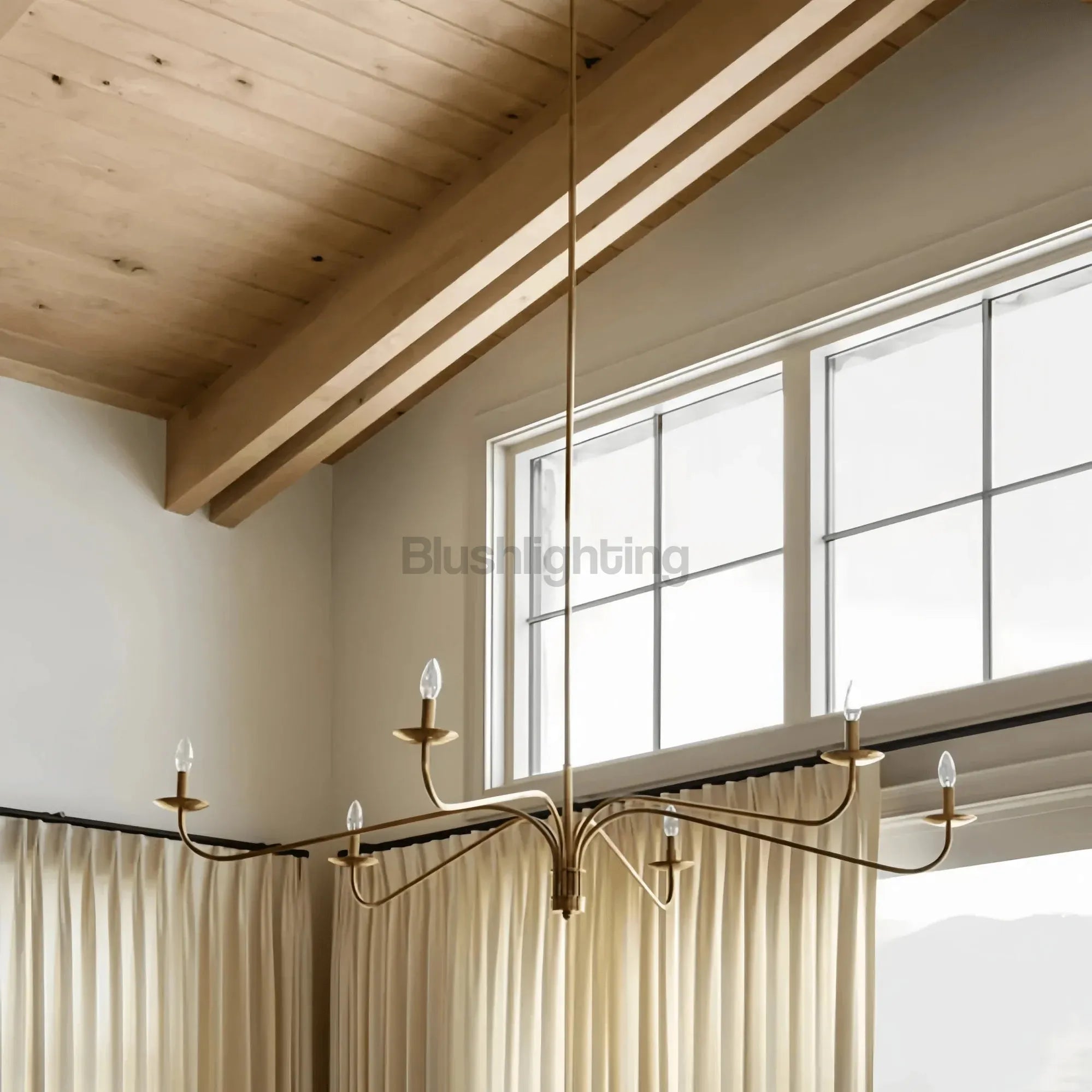 Philomena Chandelier - 70''BrassBlushlighting