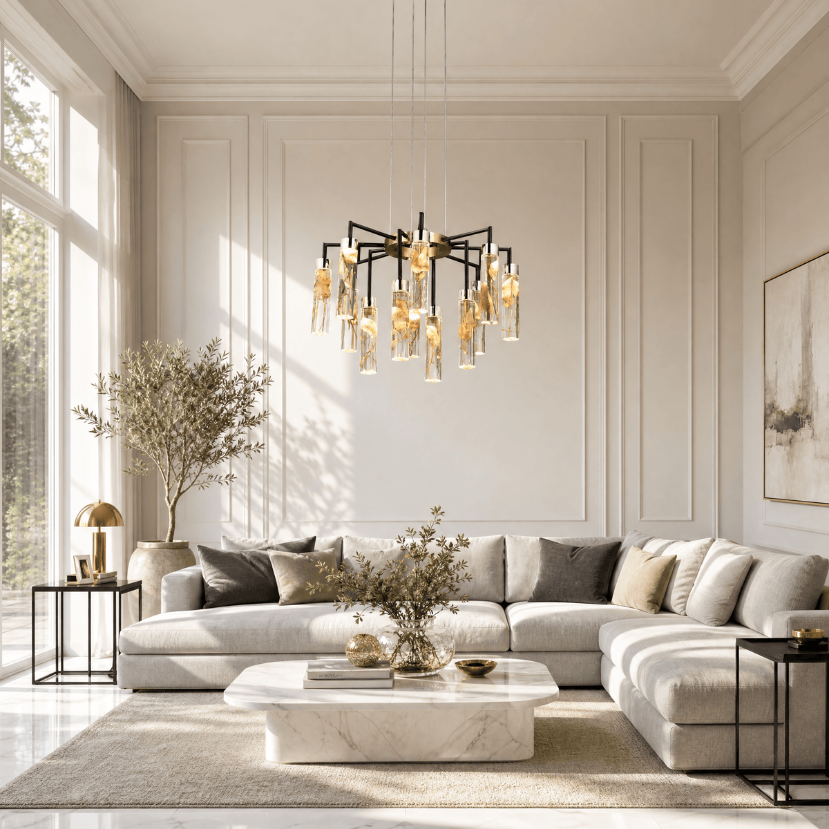 Phoenix Tree Modern Sculptural Ring Chandelier - Blushlighting