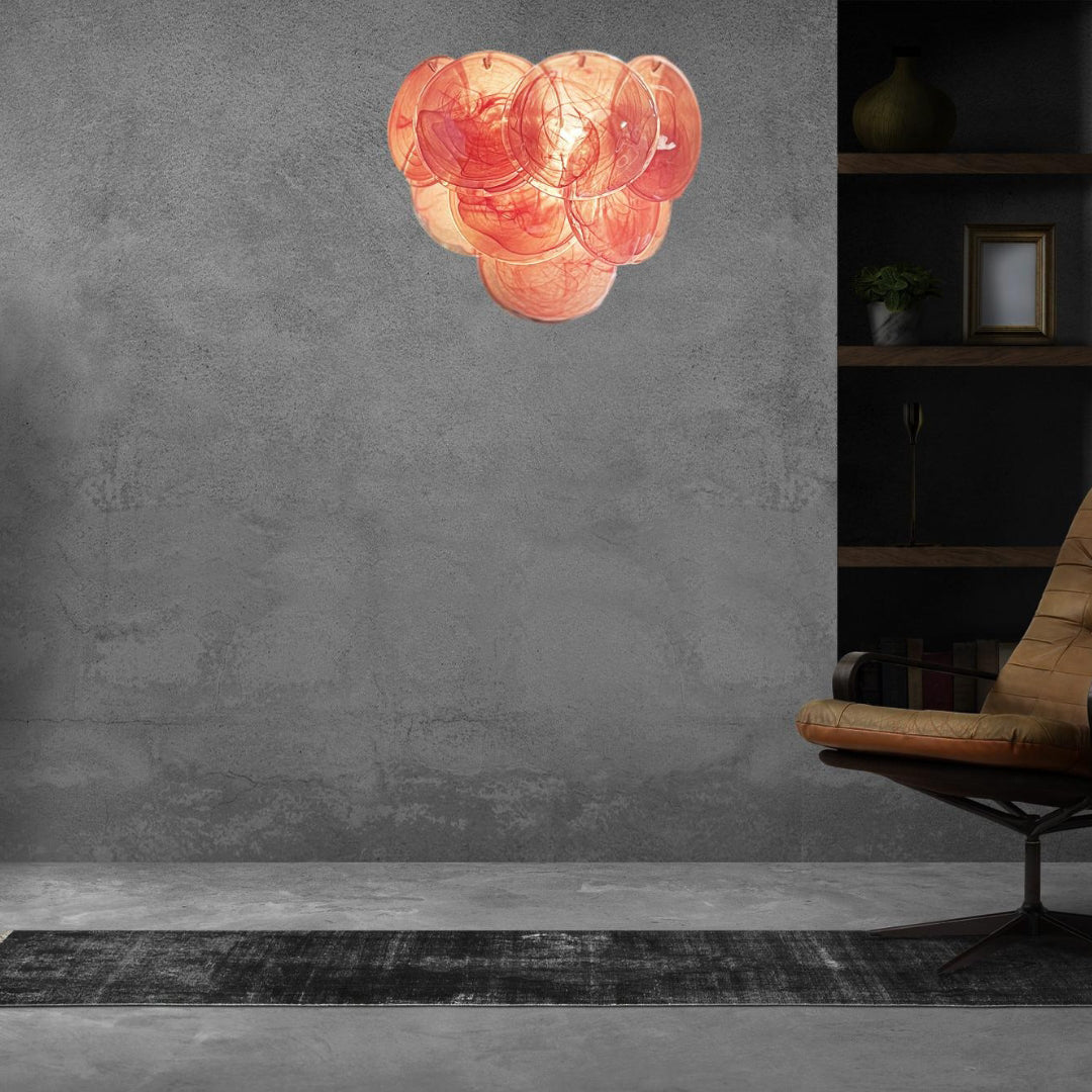 Pink Vintage Murano Glass Wall Lamp - Dia 13.4″(34cm) x H 11″(28cm)PinkBlushlighting