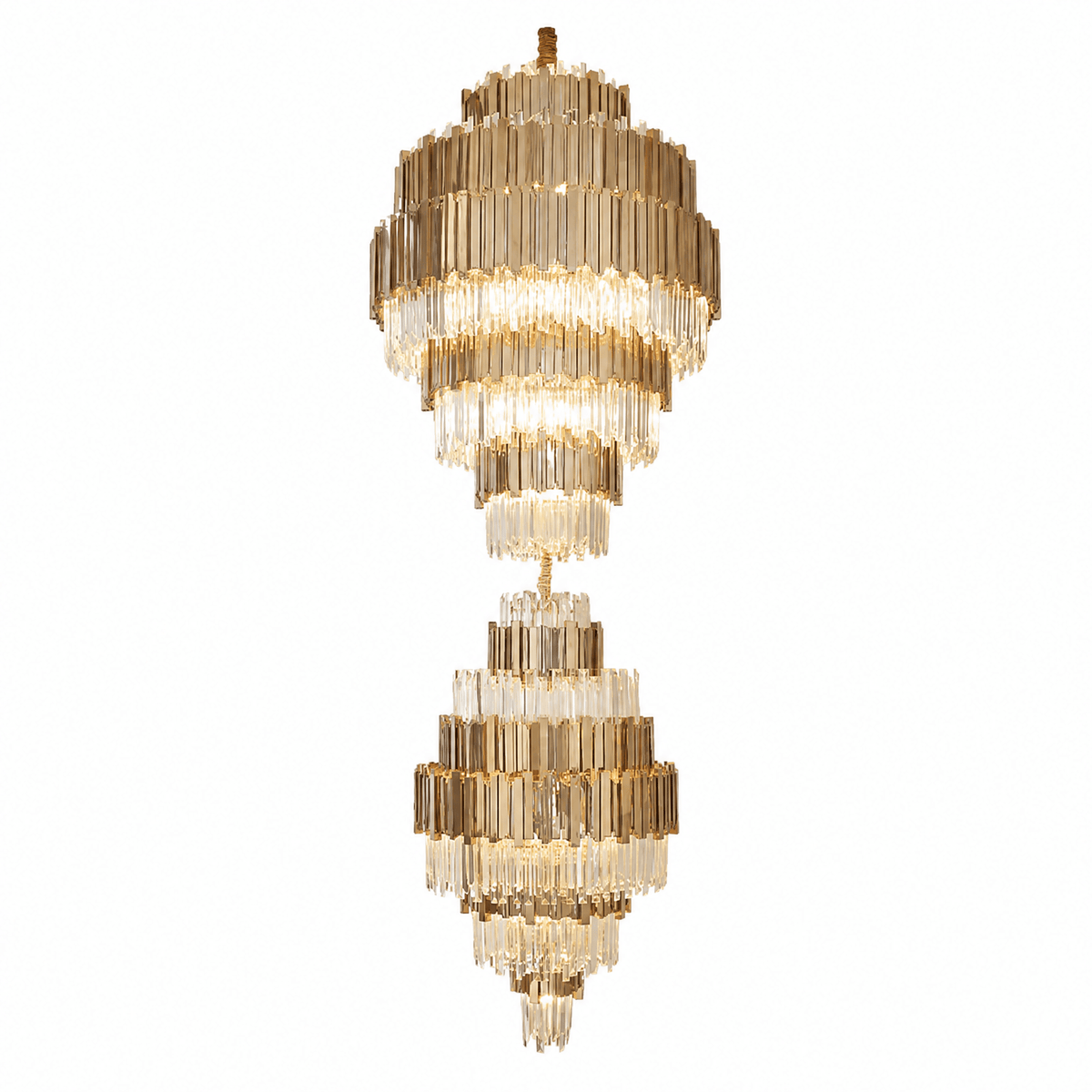 Pioggia Crystal Duo Chandelier - Blushlighting