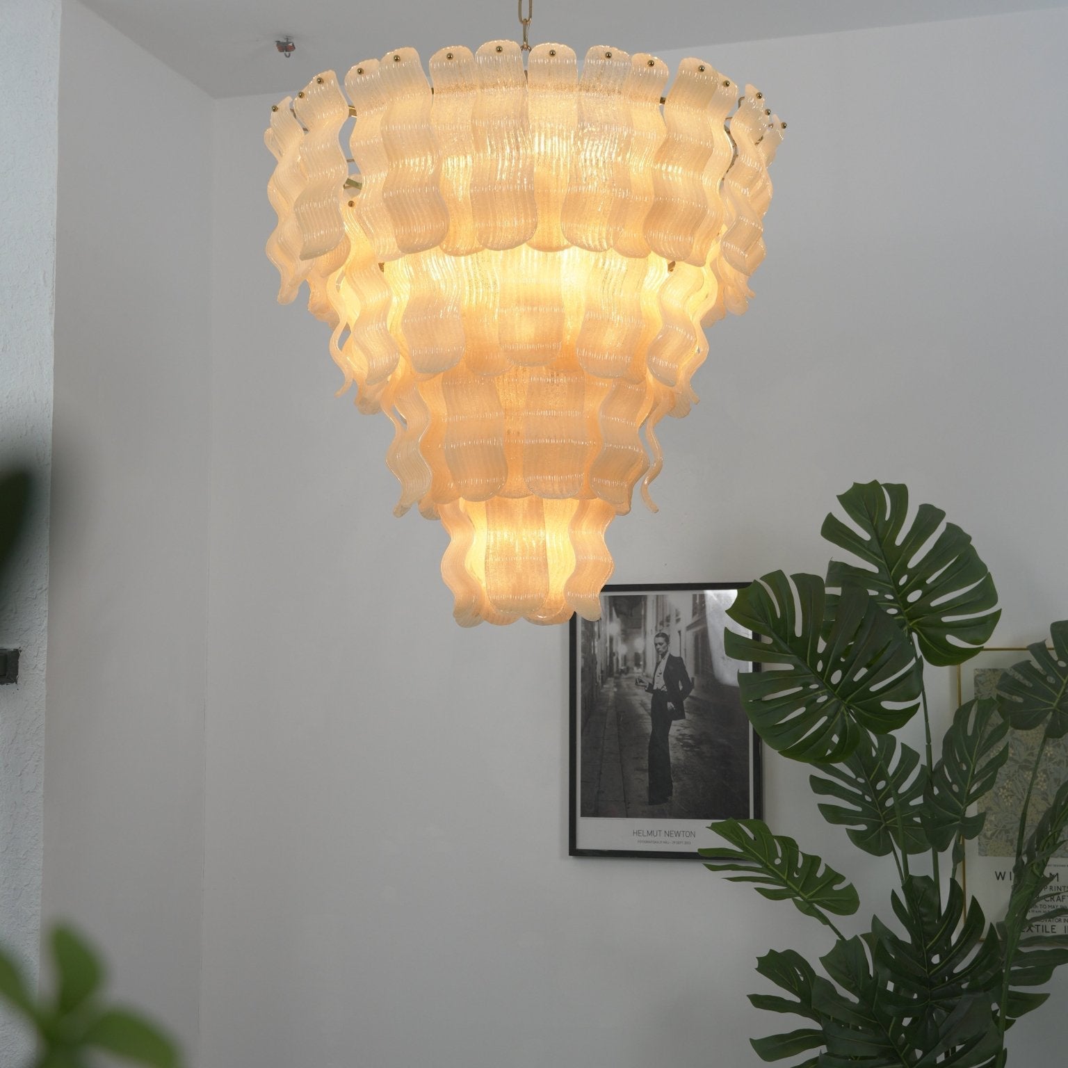 Pollensa Glass Chandelier - ∅ 29.5″ x H 37.4″Gold & YellowBlushlighting
