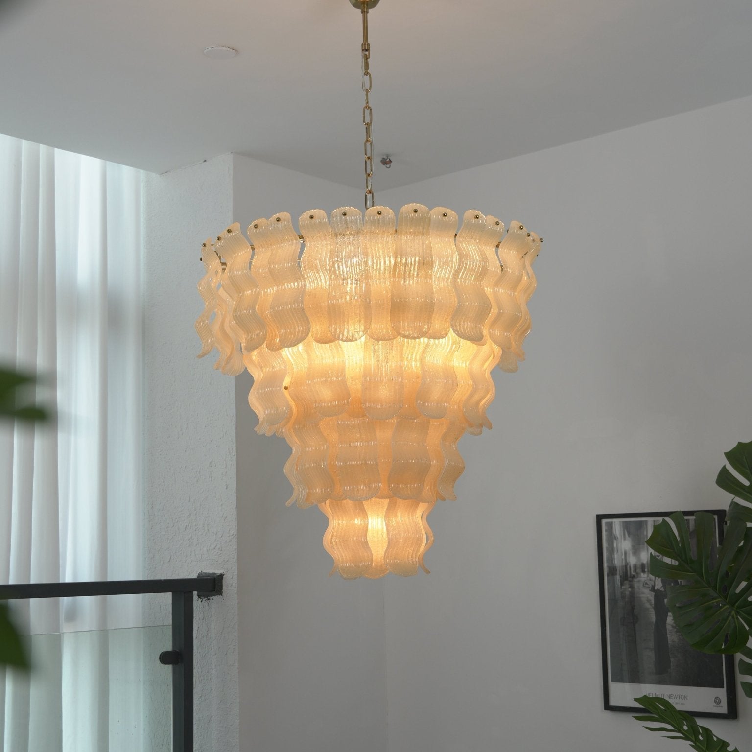 Pollensa Glass Chandelier - ∅ 29.5″ x H 37.4″Gold & YellowBlushlighting