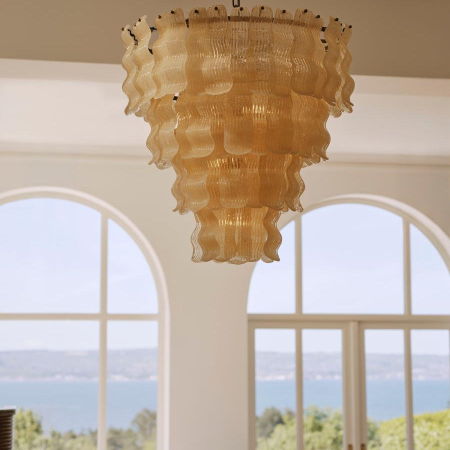 Pollensa Glass Chandelier - ∅ 29.5″ x H 37.4″Gold & YellowBlushlighting