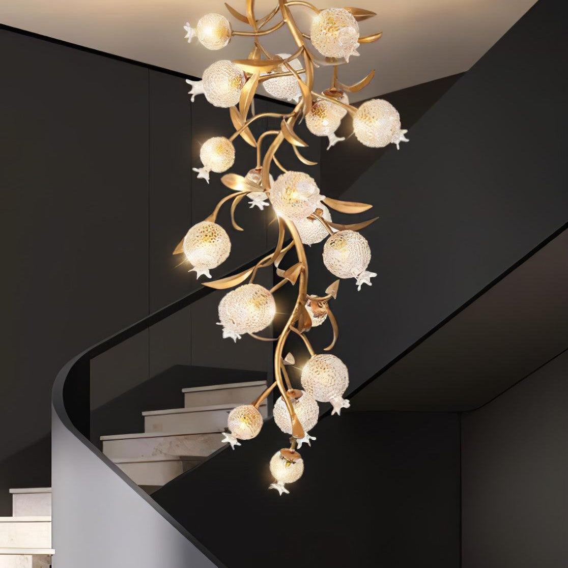Pomegranate Brass Branch Chandelier - ∅ 19.7″ x H 51.2″ / Dia 50cm x H 130cmDark CopperBlushlighting
