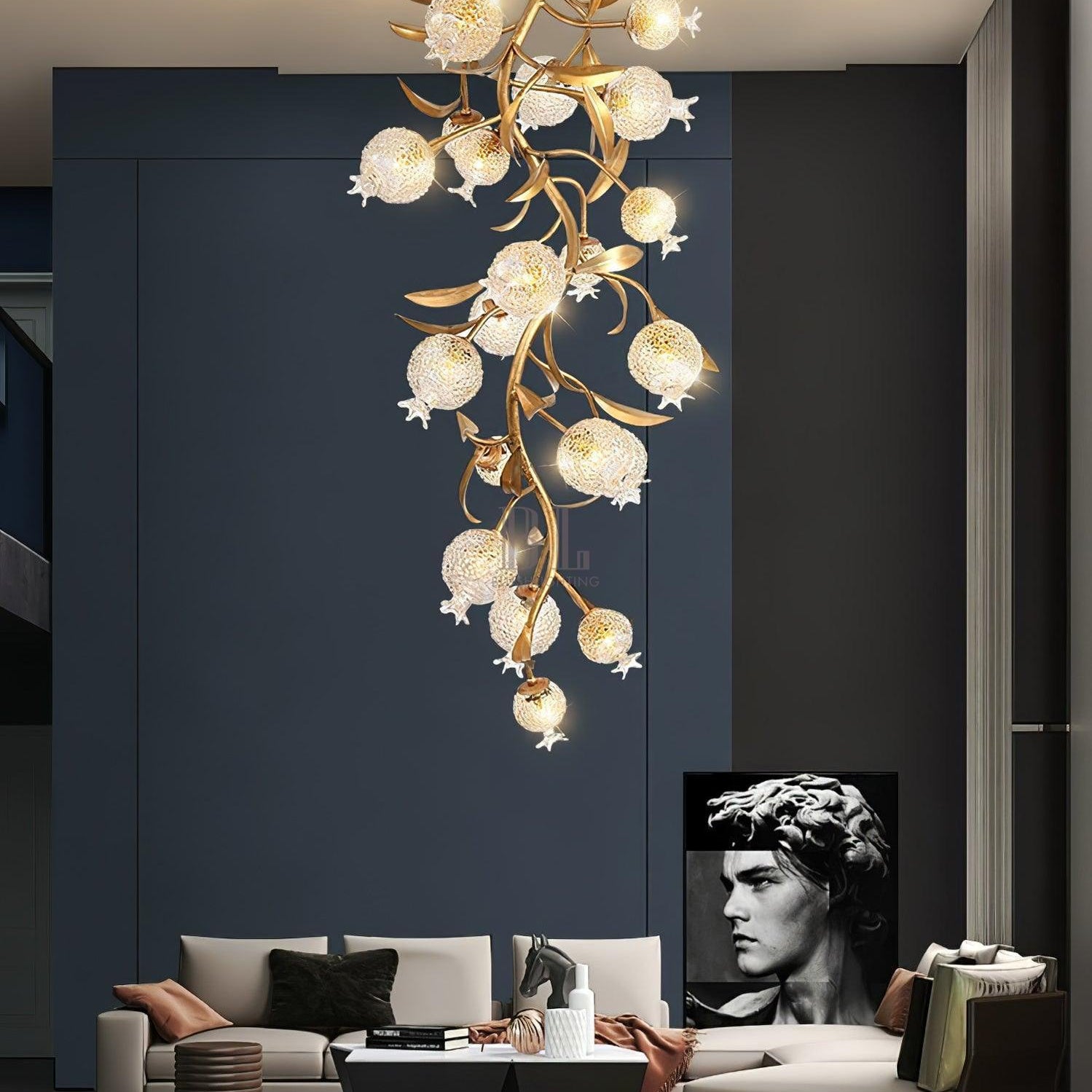 Pomegranate Brass Branch Chandelier - ∅ 19.7″ x H 51.2″ / Dia 50cm x H 130cmDark CopperBlushlighting