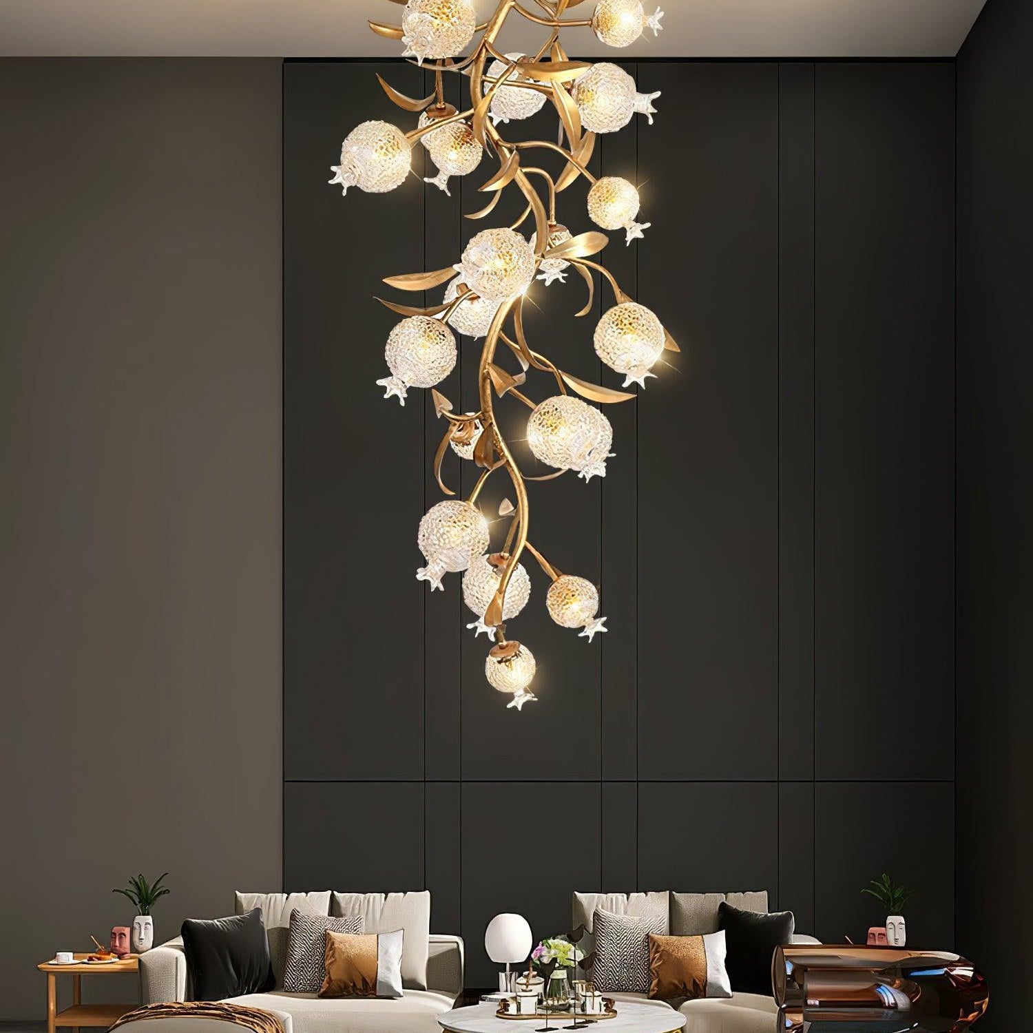 Pomegranate Brass Branch Chandelier - ∅ 19.7″ x H 51.2″ / Dia 50cm x H 130cmDark CopperBlushlighting