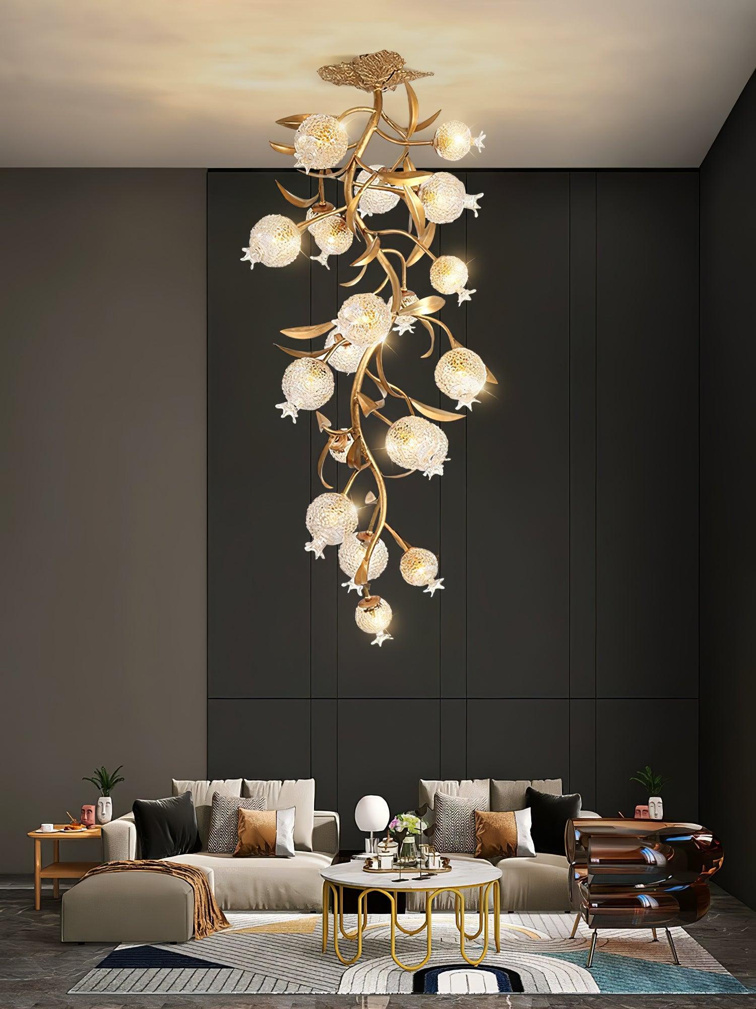 Pomegranate Brass Branch Chandelier - ∅ 19.7″ x H 51.2″ / Dia 50cm x H 130cmDark CopperBlushlighting