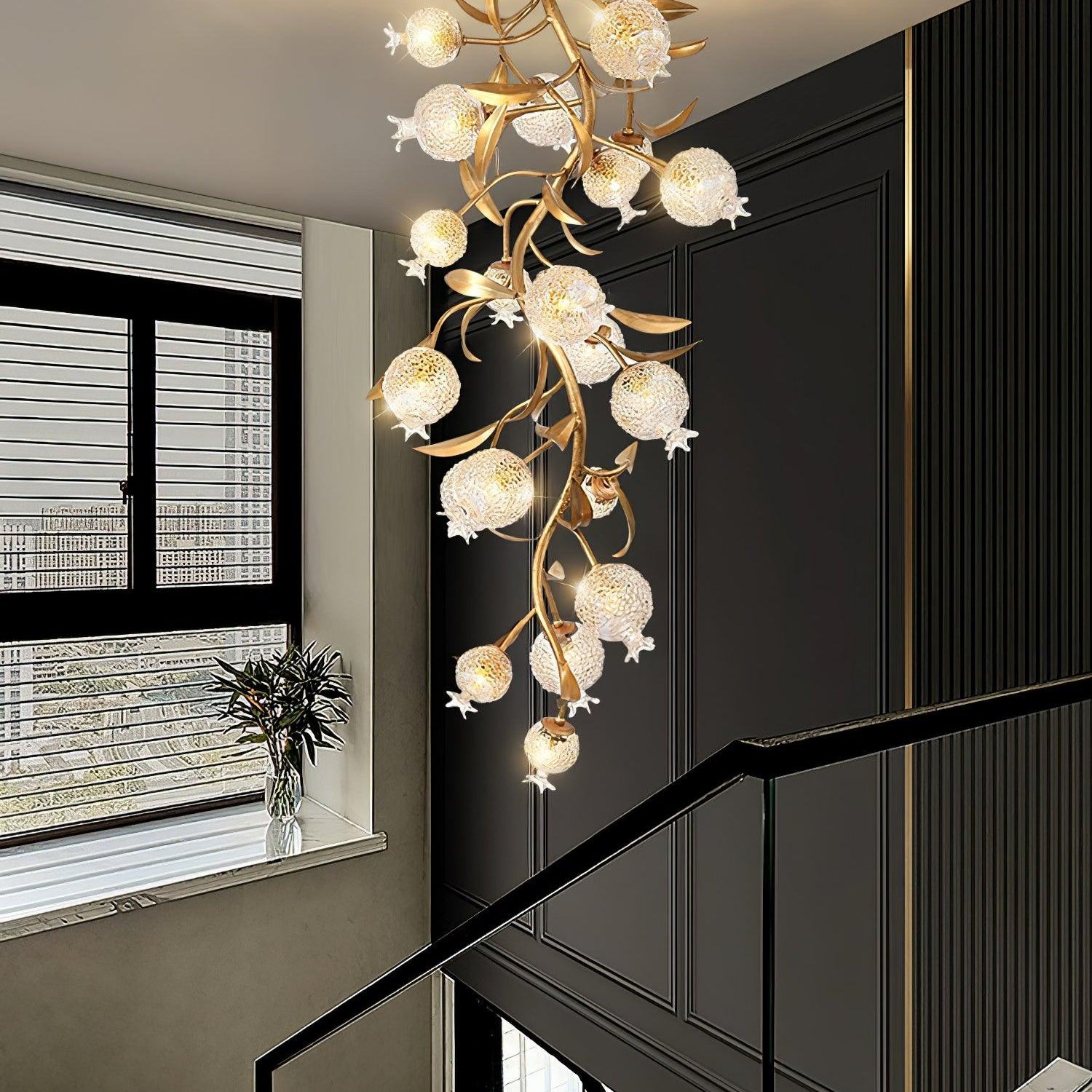 Pomegranate Brass Branch Chandelier - ∅ 19.7″ x H 51.2″ / Dia 50cm x H 130cmDark CopperBlushlighting