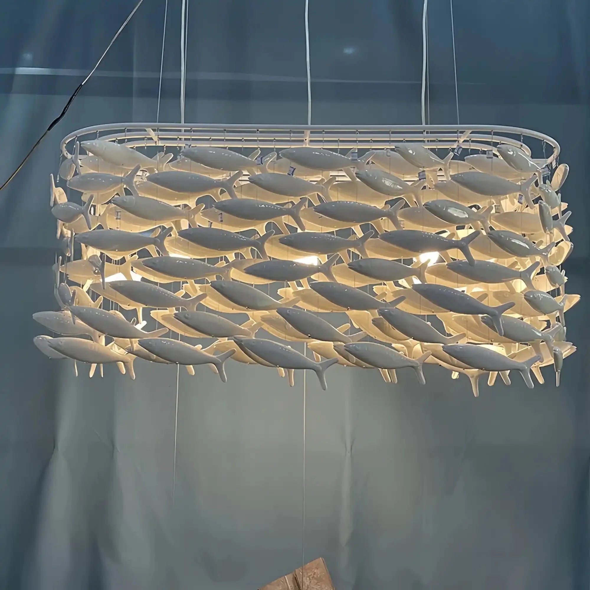 Porcelain Fish Shaped Dining Table Chandelier - Blushlighting