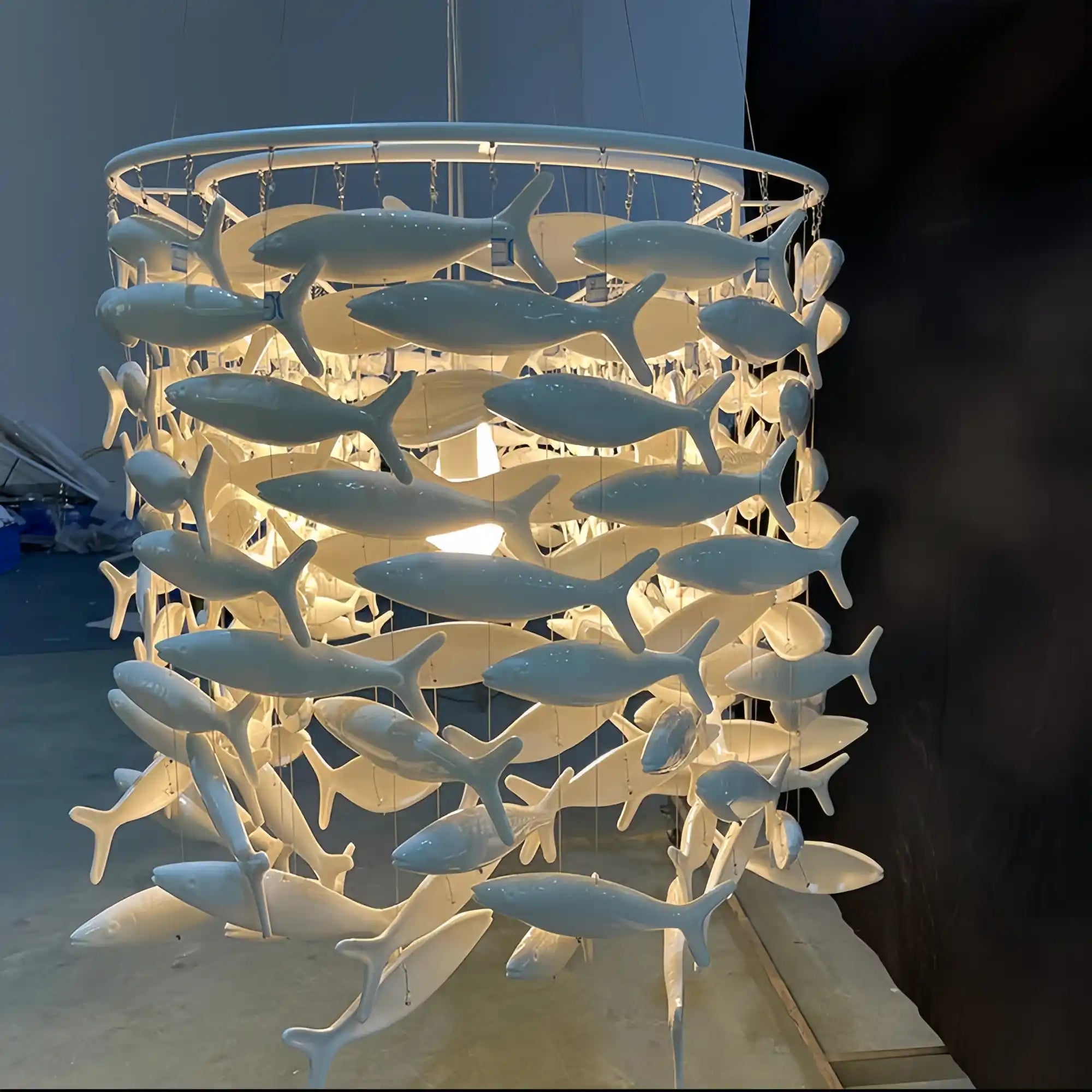 Porcelain Fish Shaped Dining Table Chandelier - Blushlighting