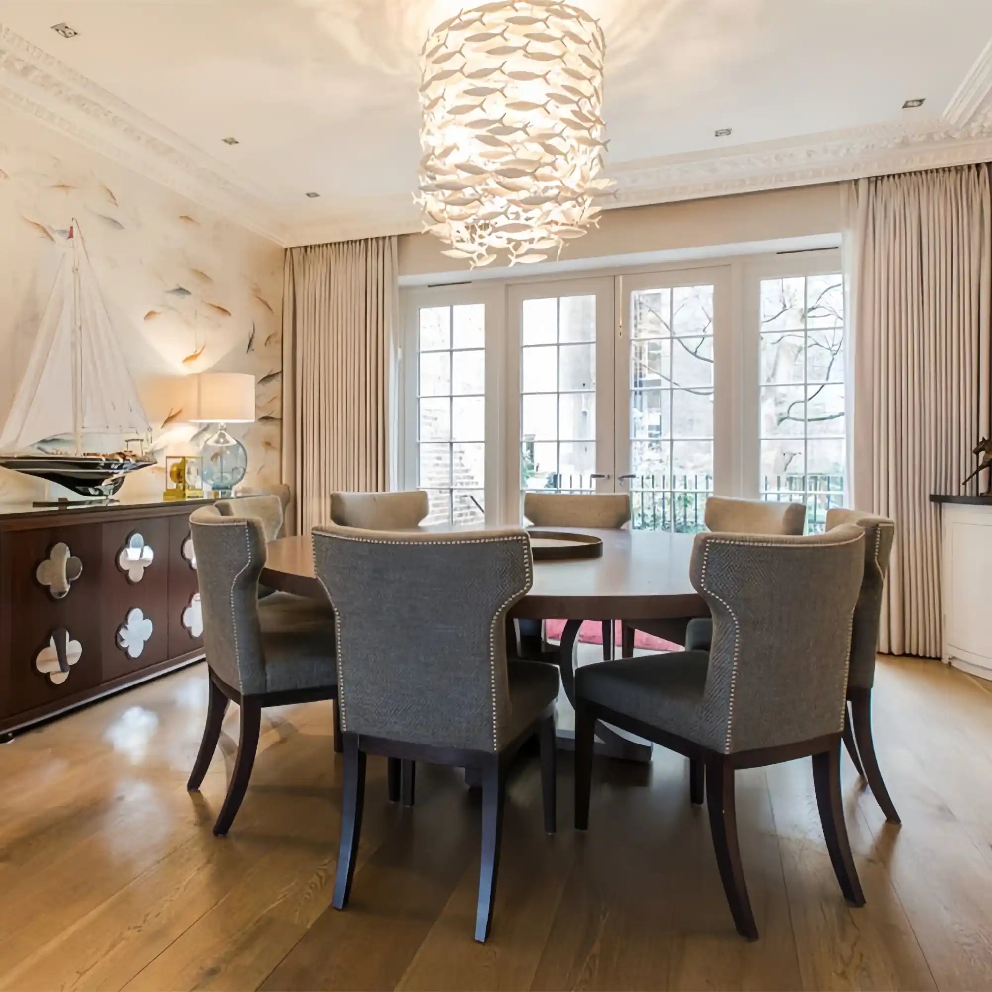 Porcelain Fish Shaped Dining Table Chandelier - Blushlighting