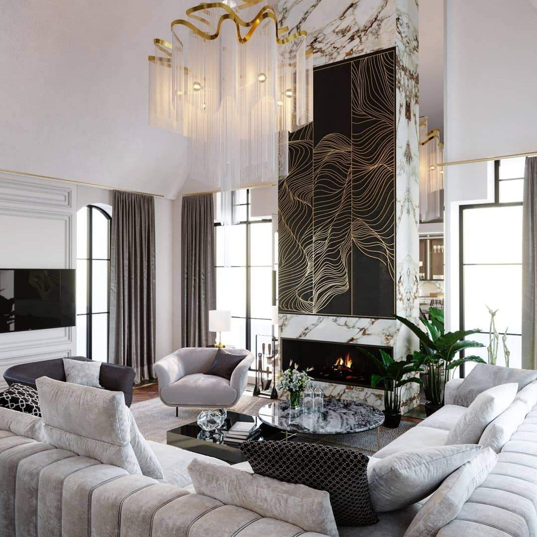 Post - Modern Extra Large Stainless Steel Long Tassel Chandelier - D39.4"*H39.4"Gold & SilverWarm LightBlushlighting