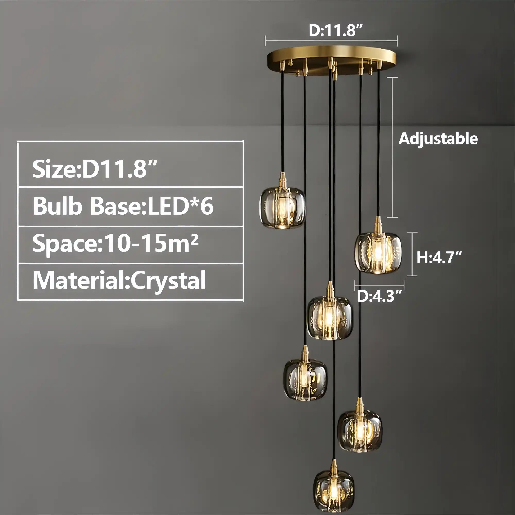 Post - modern Extra - long Pendant Light Fixtures for Staircase/High - ceiling Space/Foyer - 10 Lights: D15.8"AmberWarm LightBlushlighting