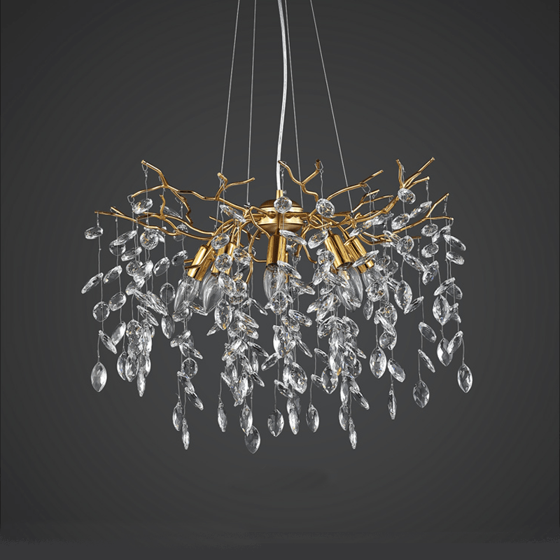 Postmodern Creative Crystal Branch Chandelier - 23.62" diamBlushlighting