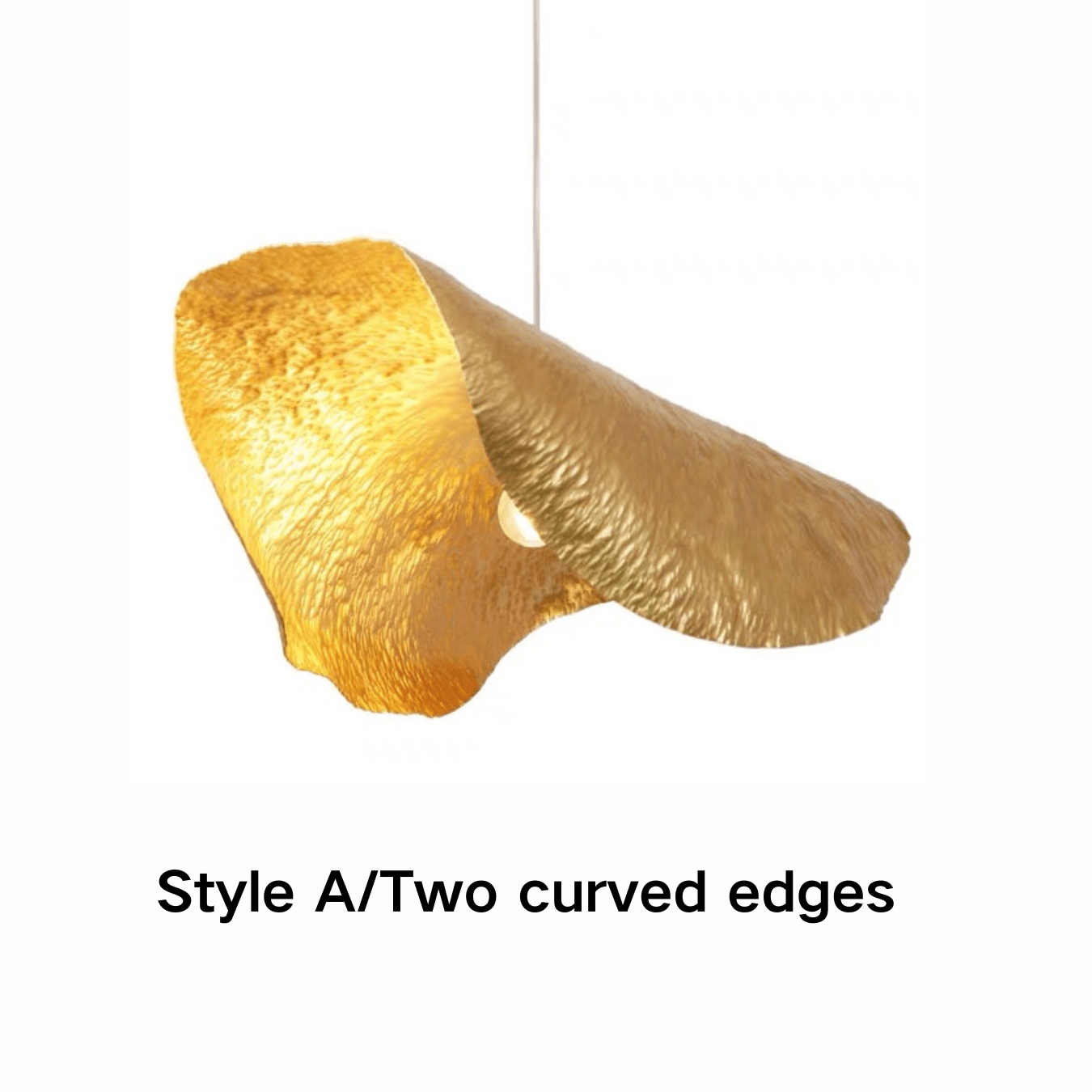Postmodern Withered Leaf Parlor Pendant Lighting Fixture in Brass - Style A/Two curved edges/L17.7"*W11.02"*H7.08"Warm LightBlushlighting