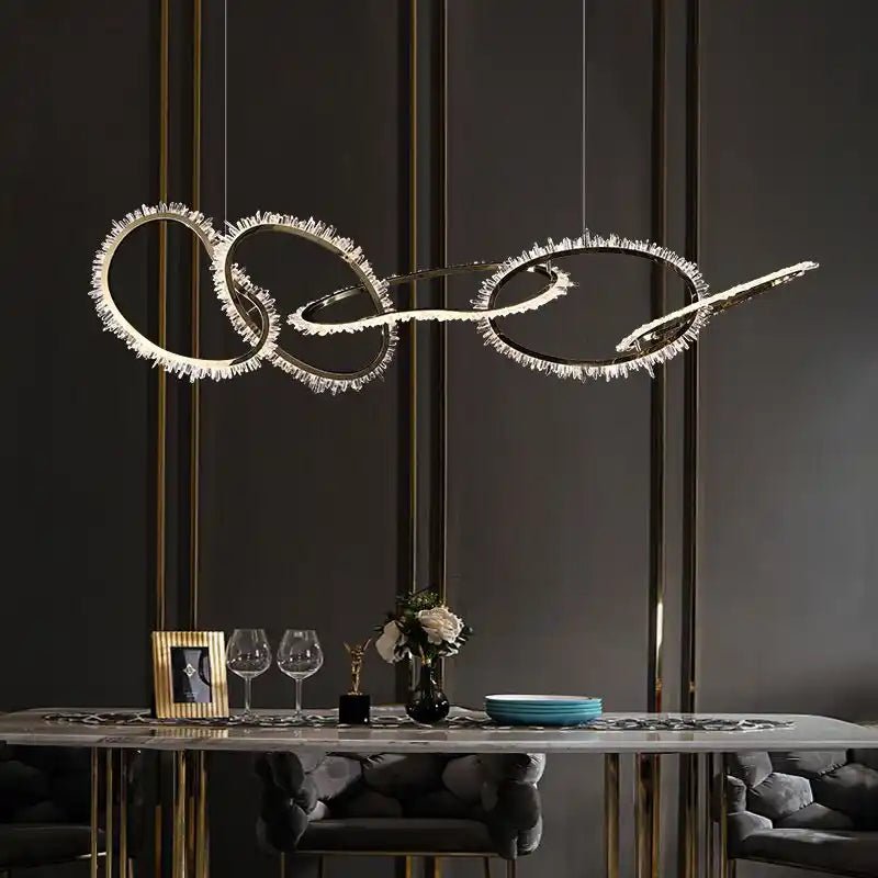 Primary Crystal 5 Rings Chandelier - Blushlighting