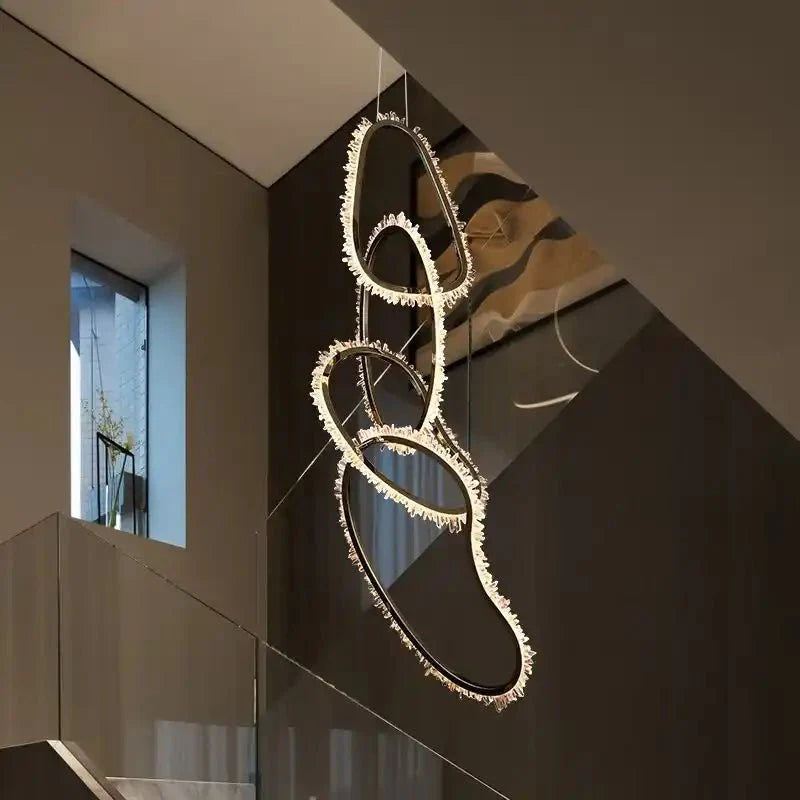 Primary Crystal 5 Rings Chandelier - Blushlighting