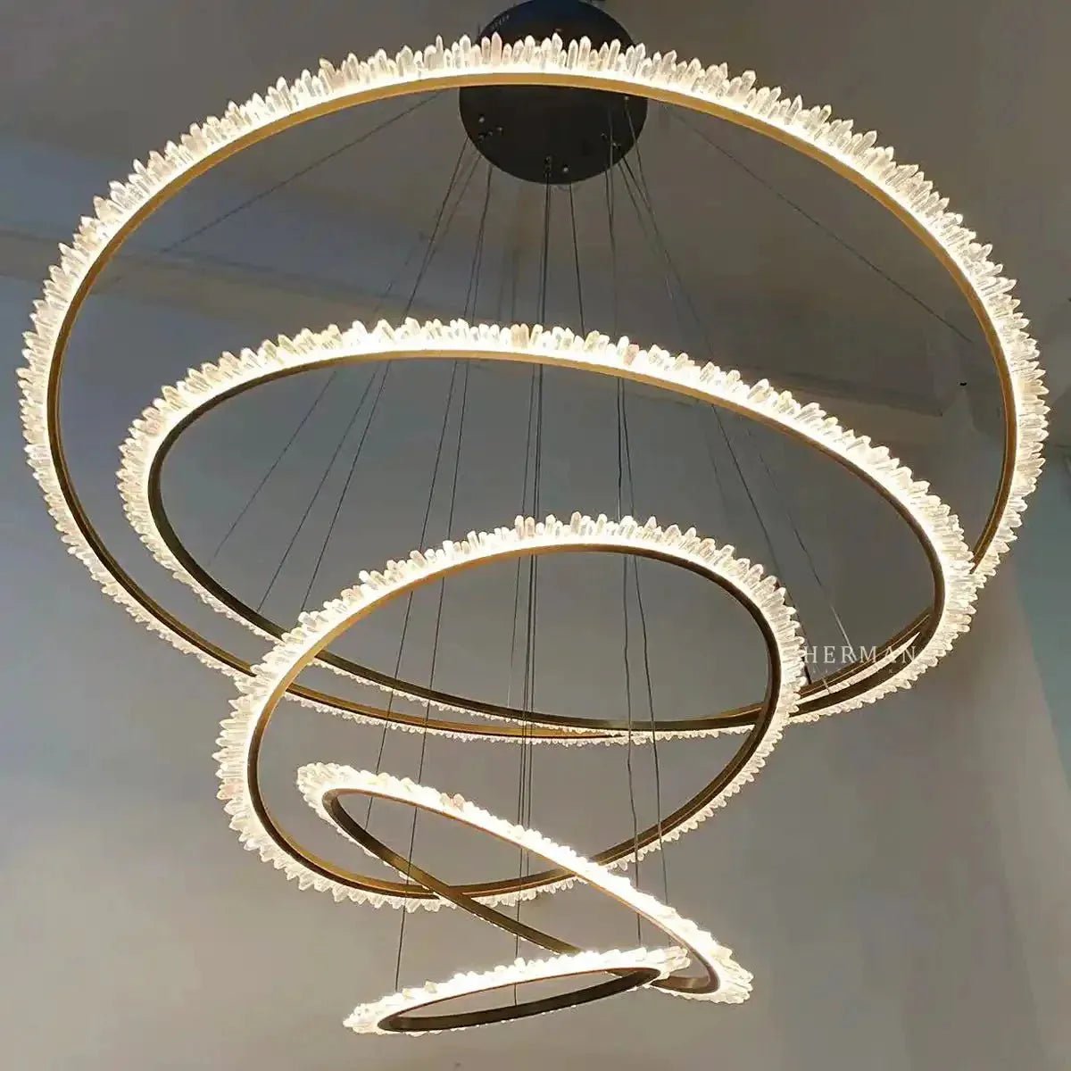 Primary Crystal Multi Rings Chandelier - 6 Rings: 15.7"D + 23.6"D + 31.5"D + 39.4"D + 47.2"D + 59"DBlushlighting