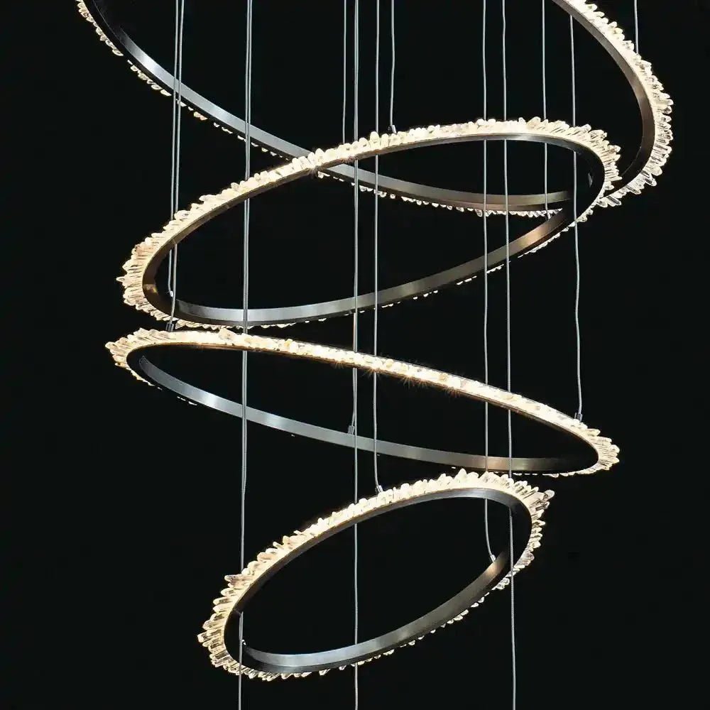 Primary Crystal Multi Rings Chandelier - 6 Rings: 15.7"D + 23.6"D + 31.5"D + 39.4"D + 47.2"D + 59"DBlushlighting