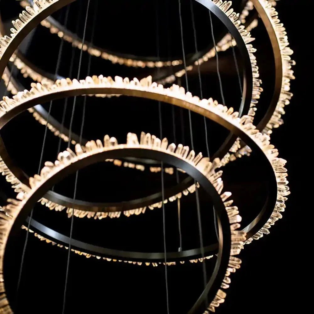 Primary Crystal Multi Rings Chandelier - 6 Rings: 15.7"D + 23.6"D + 31.5"D + 39.4"D + 47.2"D + 59"DBlushlighting