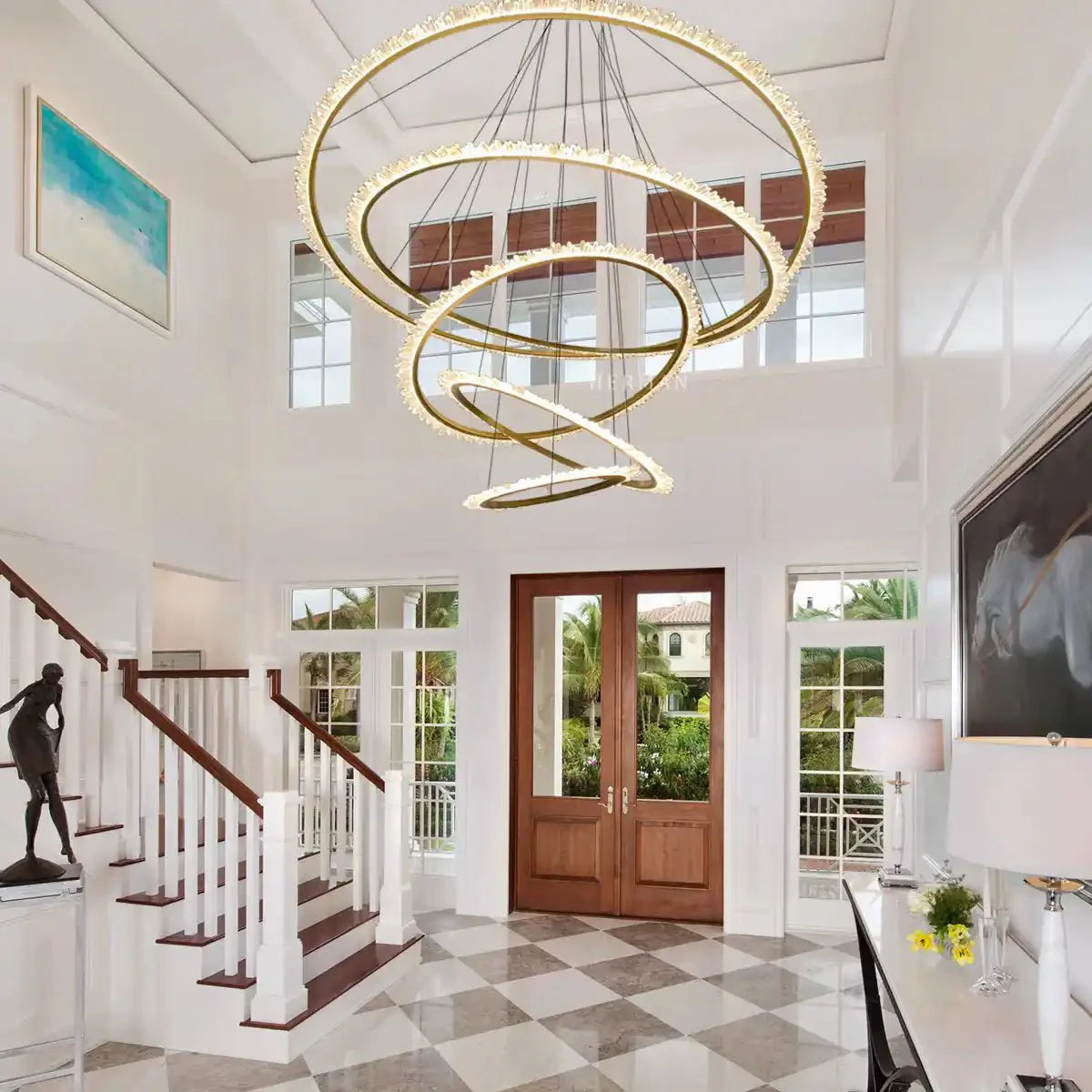 Primary Crystal Multi Rings Chandelier - Blushlighting