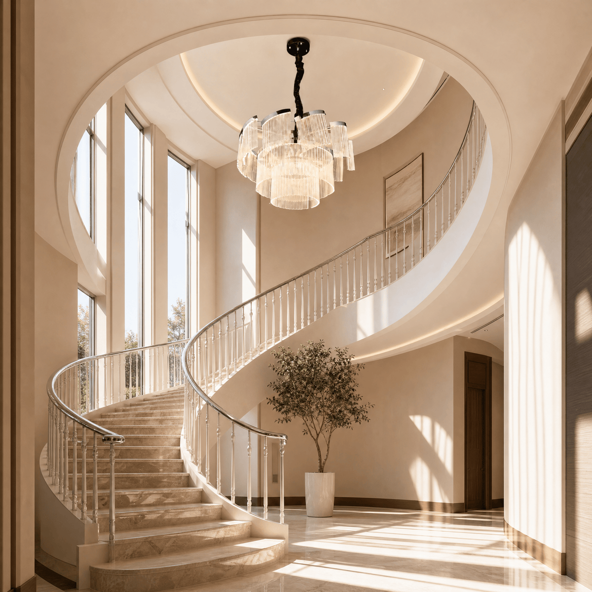 Prismata Crystal Modern Sculptural Ring Chandelier - 23.6in / 600mmBlushlighting