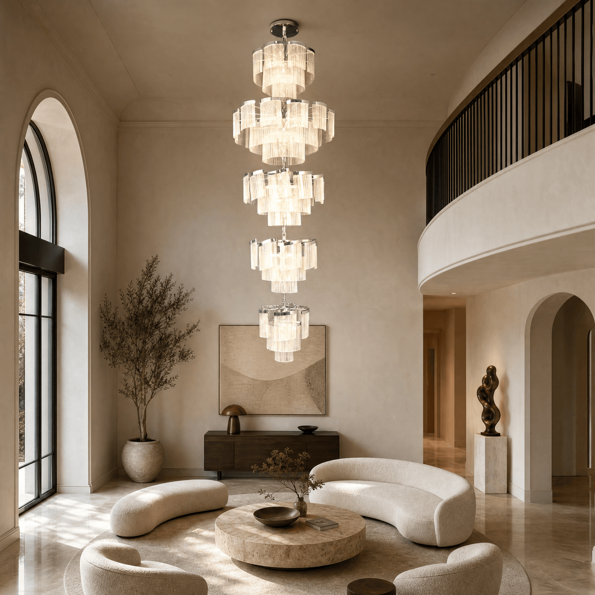 Prismata Crystal Modern Sculptural Ring Chandelier - Blushlighting