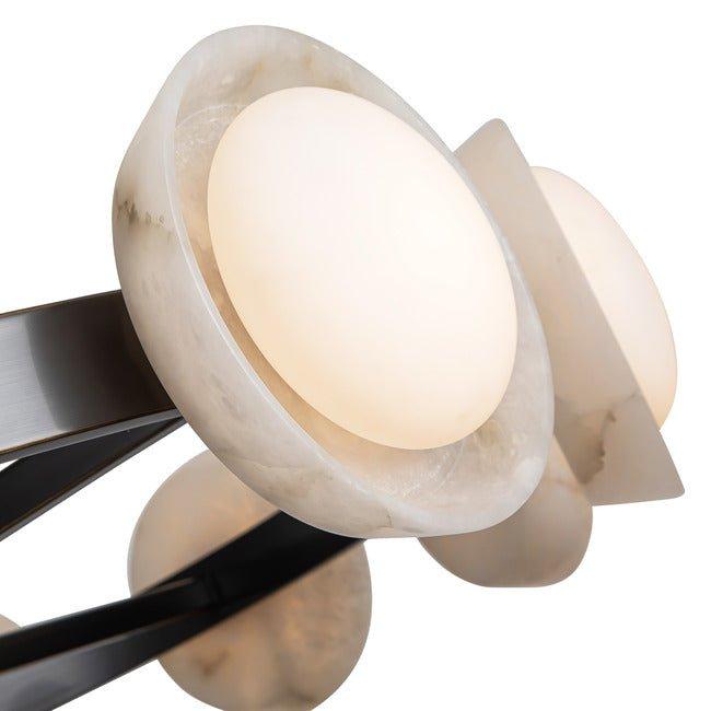 PrismFlow Alabaster Metal Chandelier - Urban BronzeBlushlighting