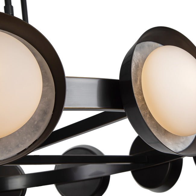 PrismFlow Alabaster Metal Chandelier - Urban BronzeBlushlighting