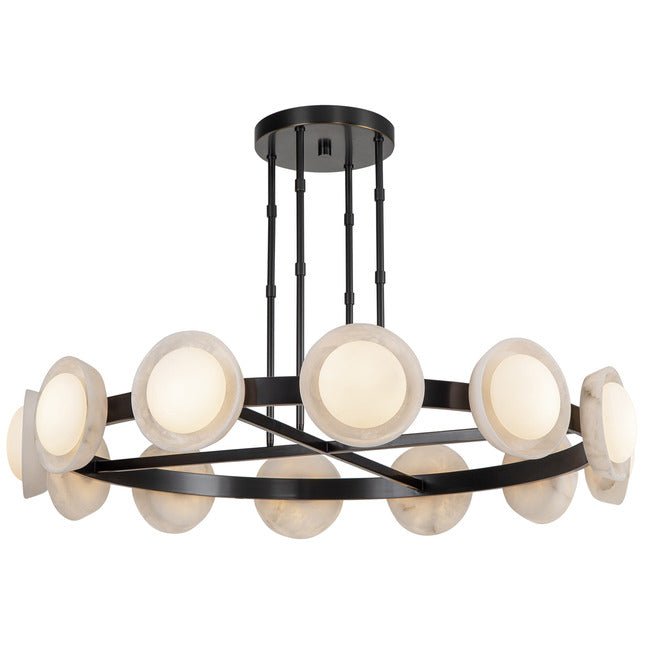 PrismFlow Alabaster Metal Chandelier - Alabaster / Urban BronzeBlushlighting
