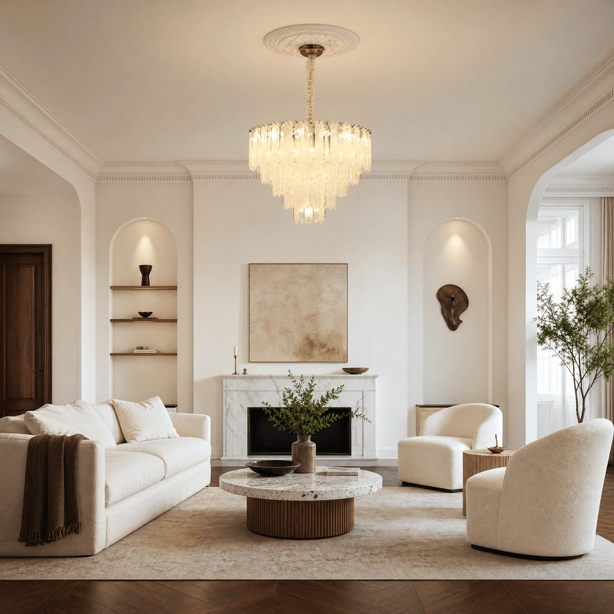 Quadro Glass Rod Chandelier - Blushlighting