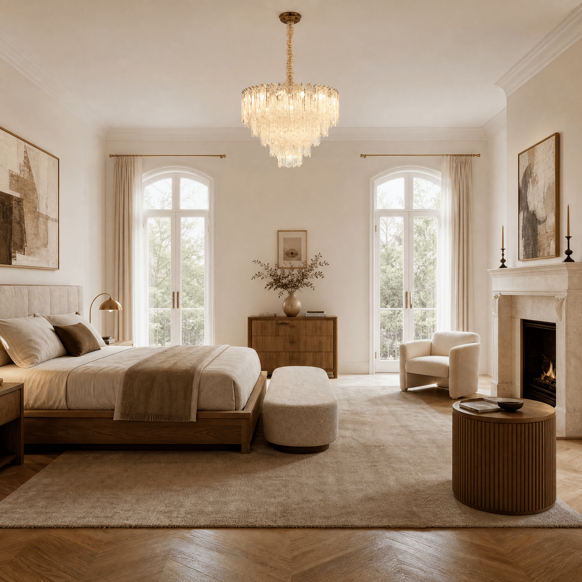 Quadro Glass Rod Chandelier - Blushlighting