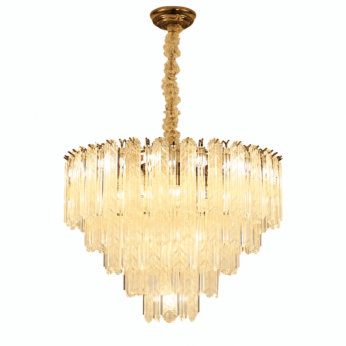 Quadro Glass Rod Chandelier - Blushlighting
