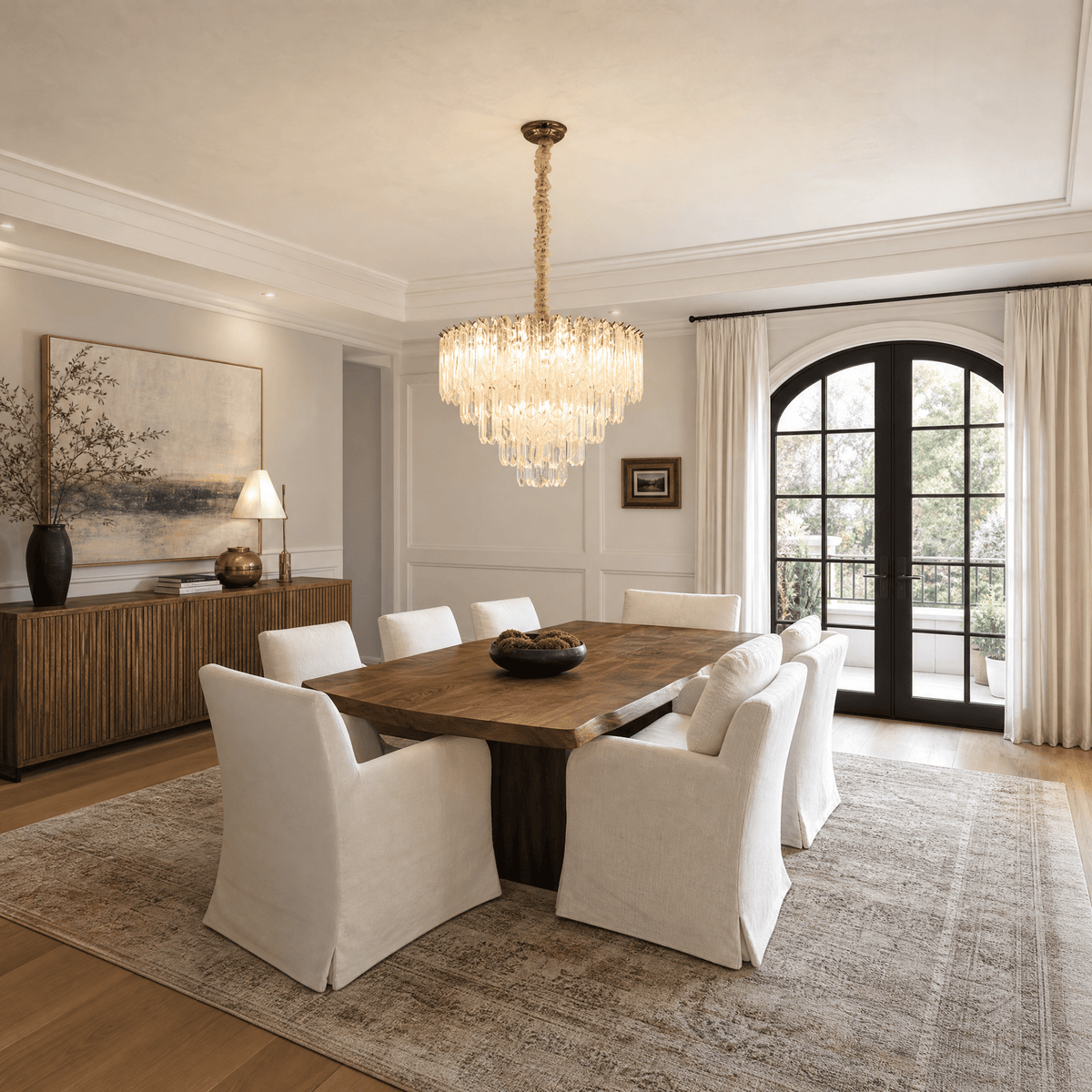 Quadro Glass Rod Chandelier - Blushlighting