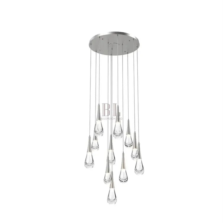 Rain 11 - Light Chandelier Pendant For Living room Family room Dining Room Bedroom - SilverBlushlighting