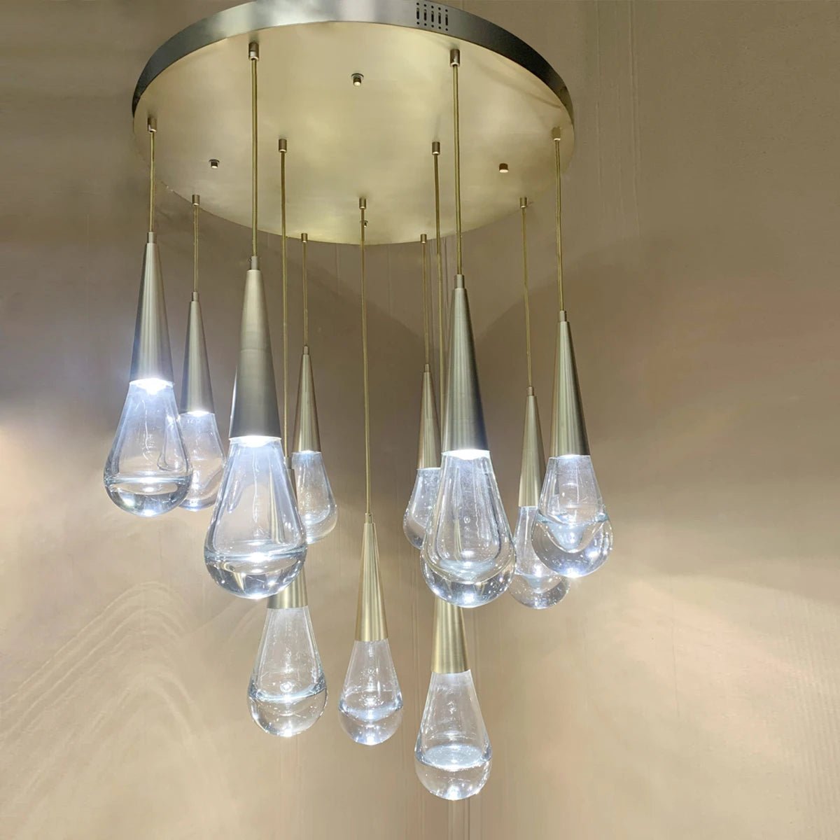 Rain 12-Light Chandelier Pendant For Living room Family room Dining Room Bedroom - SilverBlushlighting