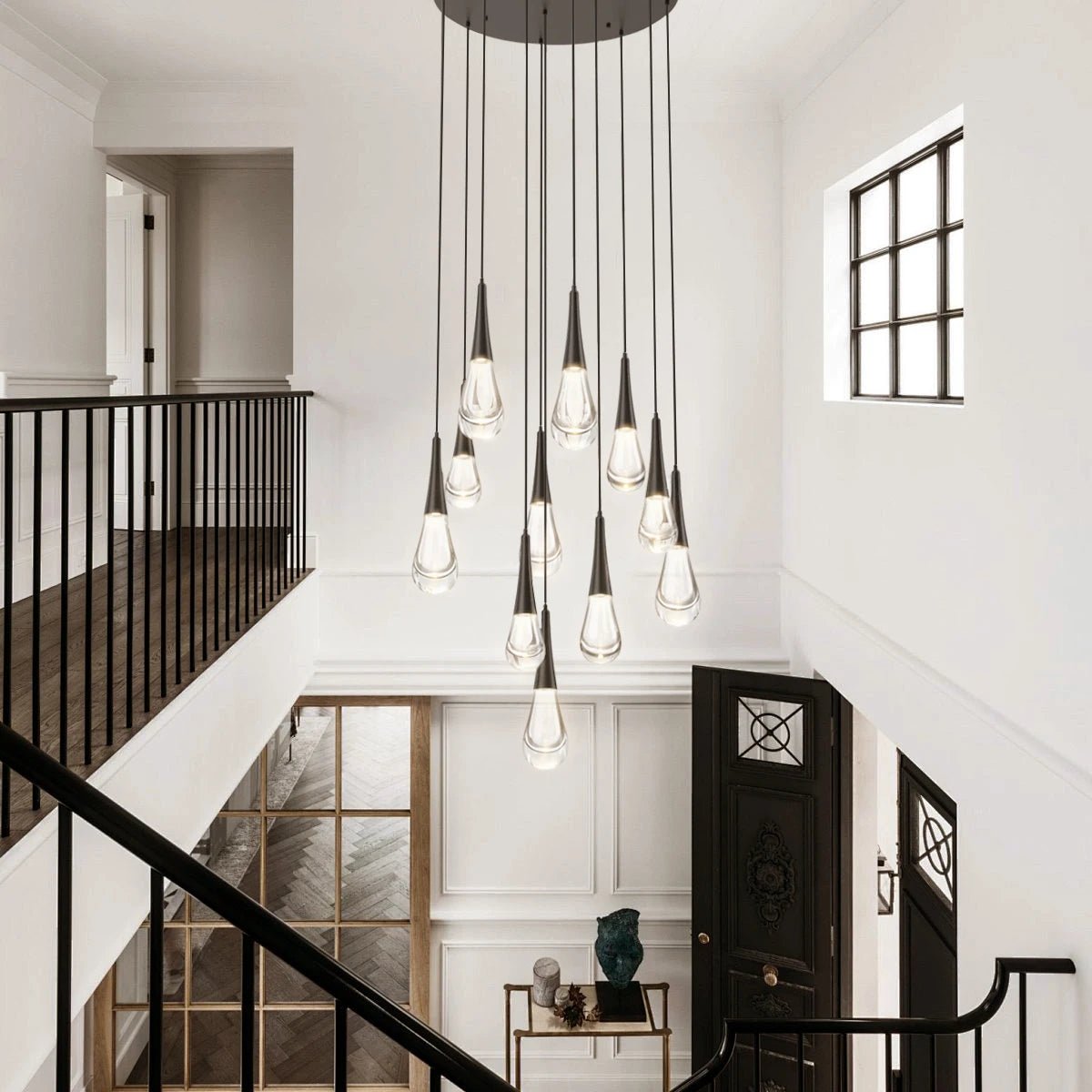 Rain 12-Light Chandelier Pendant For Living room Family room Dining Room Bedroom - BlackBlushlighting