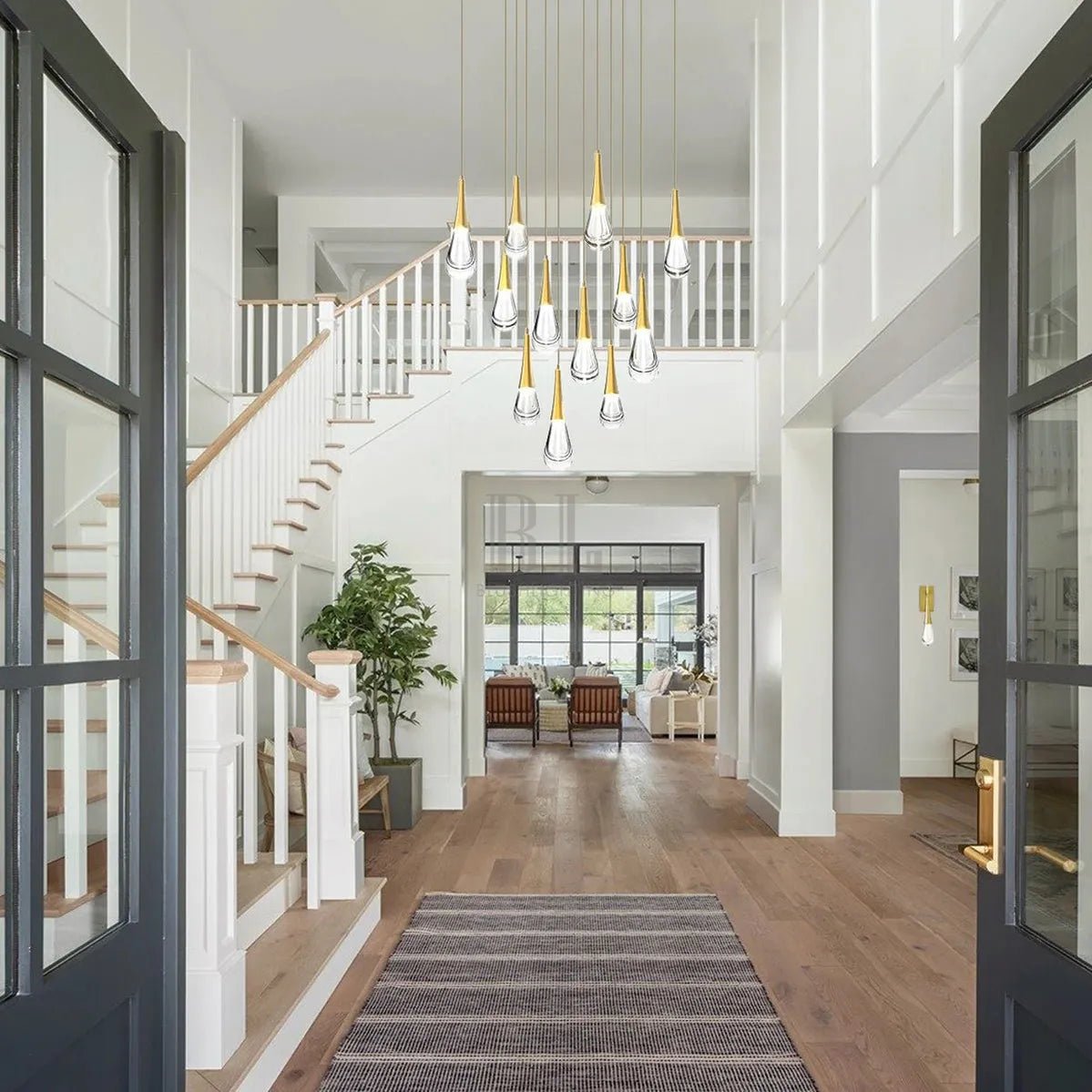 Rain 12-Light Chandelier Pendant For Living room Family room Dining Room Bedroom - GoldBlushlighting