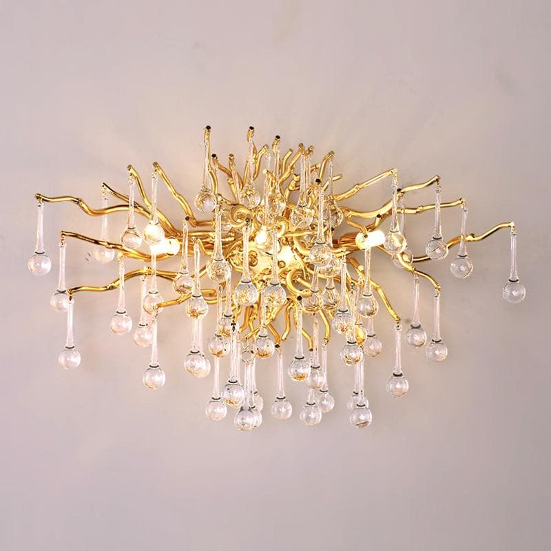 Rain Tree Crystal Teardrop Wall Sconce Gold Diameter 17" - W17" X H12.6"Blushlighting