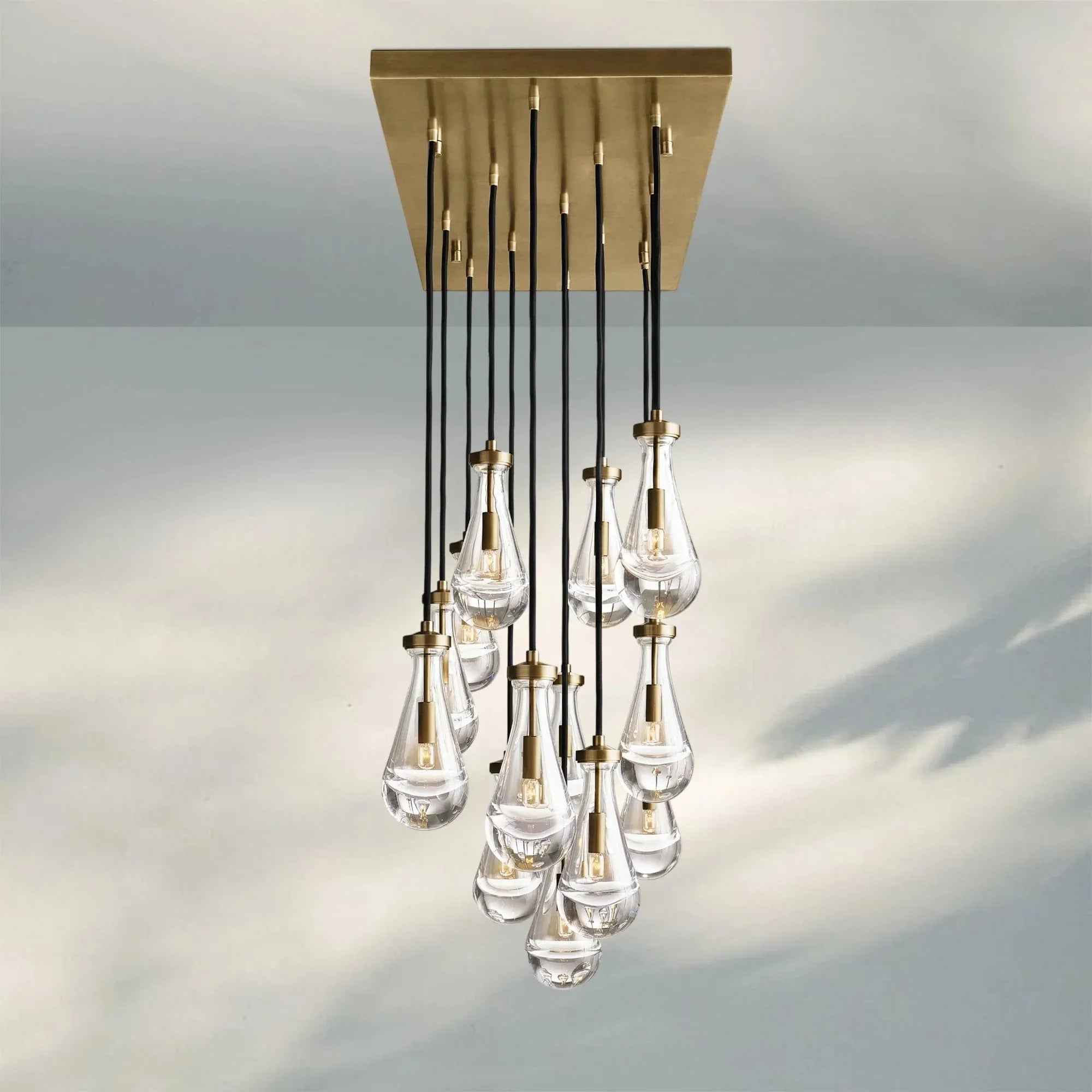 Raindrop Glass Linear Chandelier 54'' 72''-