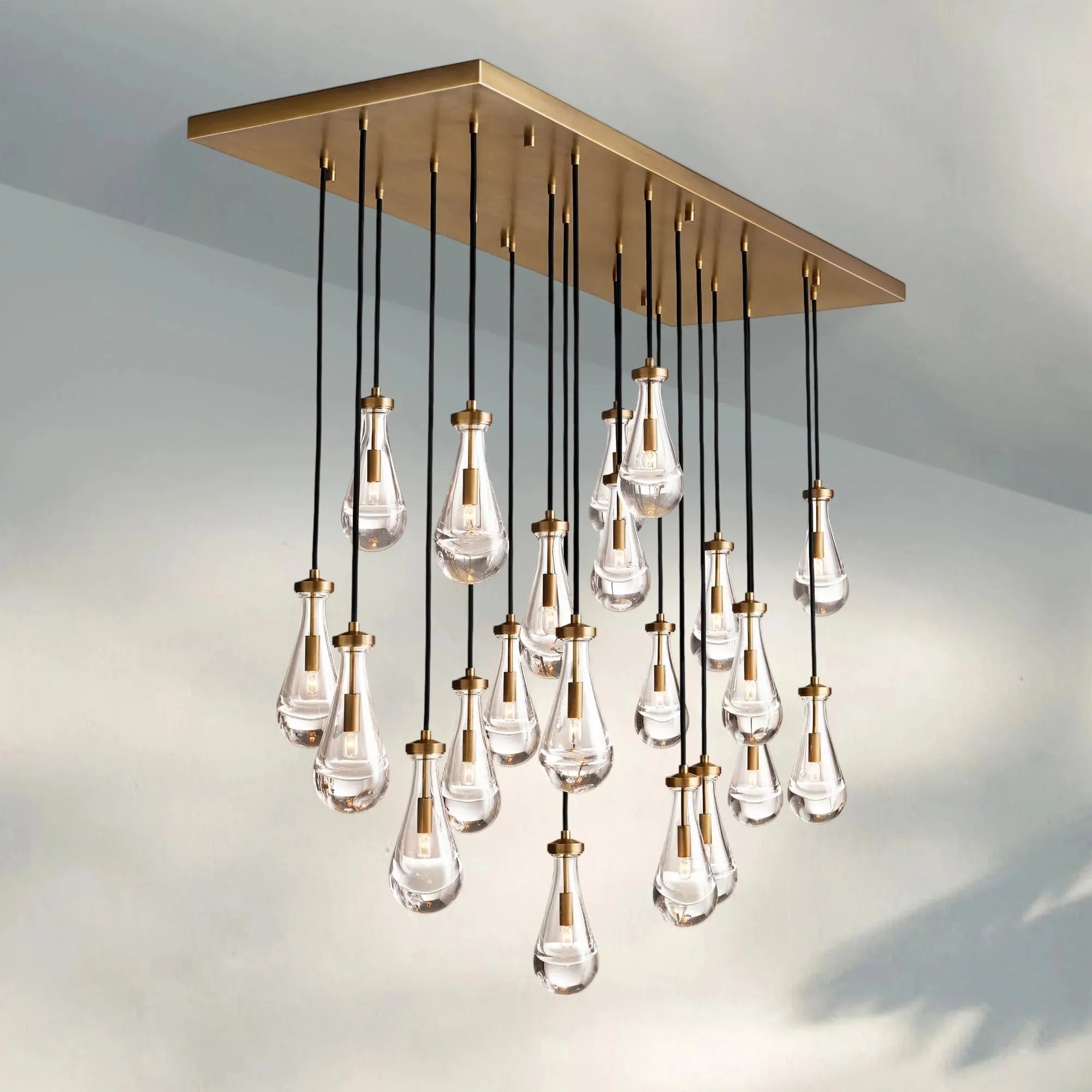 Raindrop Glass Linear Chandelier 54'' 72''-
