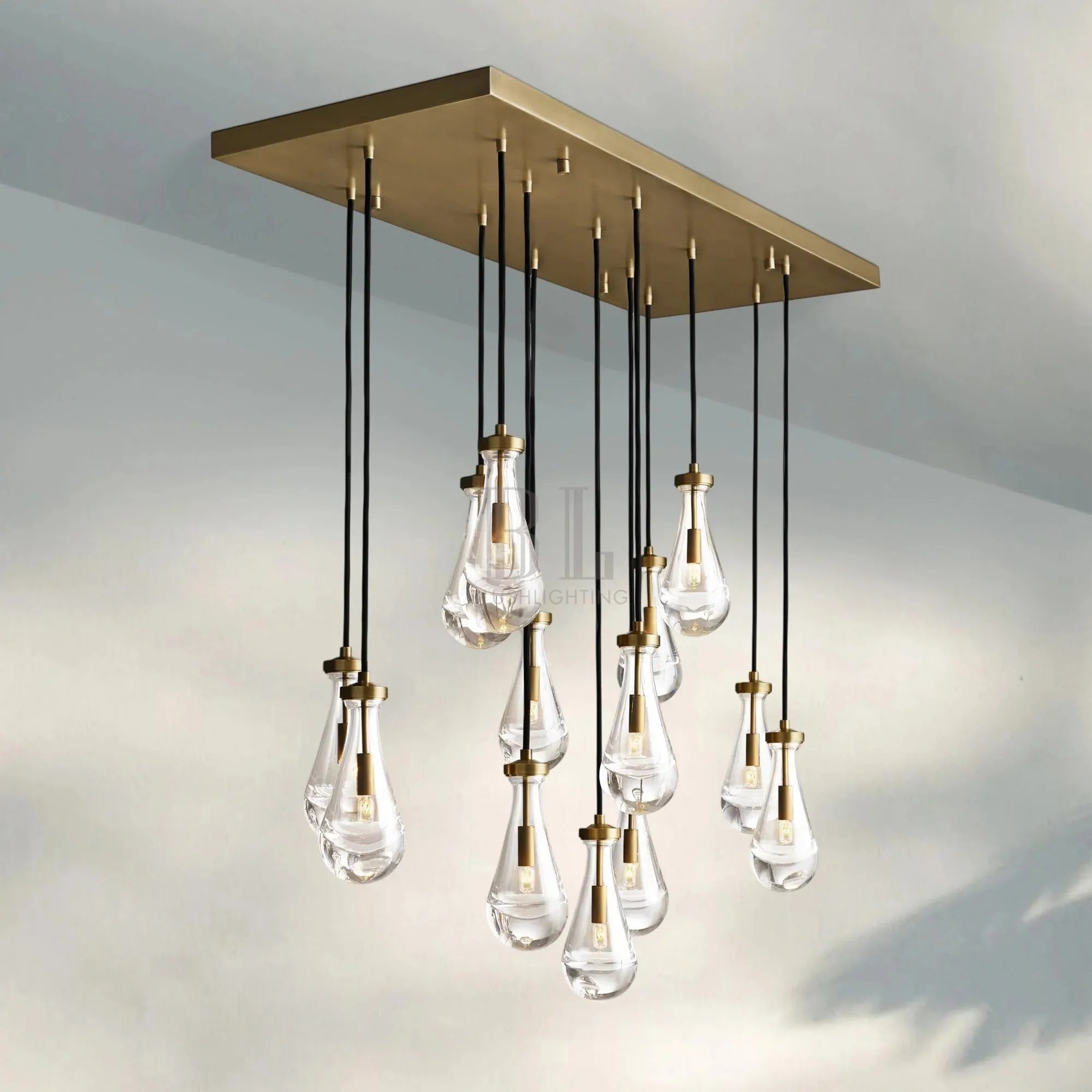 Raindrop Glass Linear Chandelier 54'' 72''-