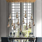 Raindrop Glass Linear Chandelier 54'' 72''-Blushlighting